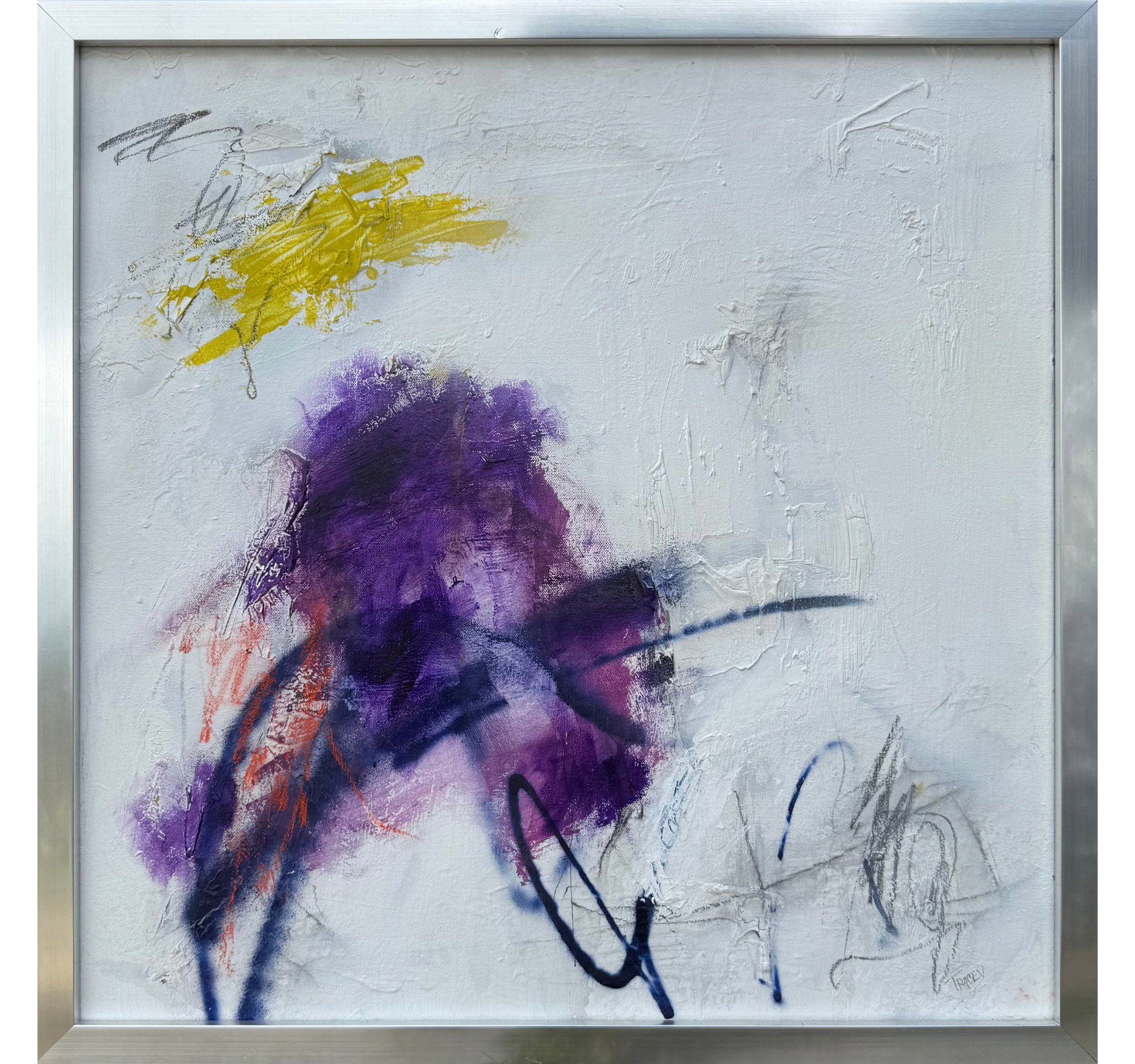 “UE Edit in Violet” Tracey Mose | 24” x 24”; Frame: 25.5” x 25.5” | $1,600