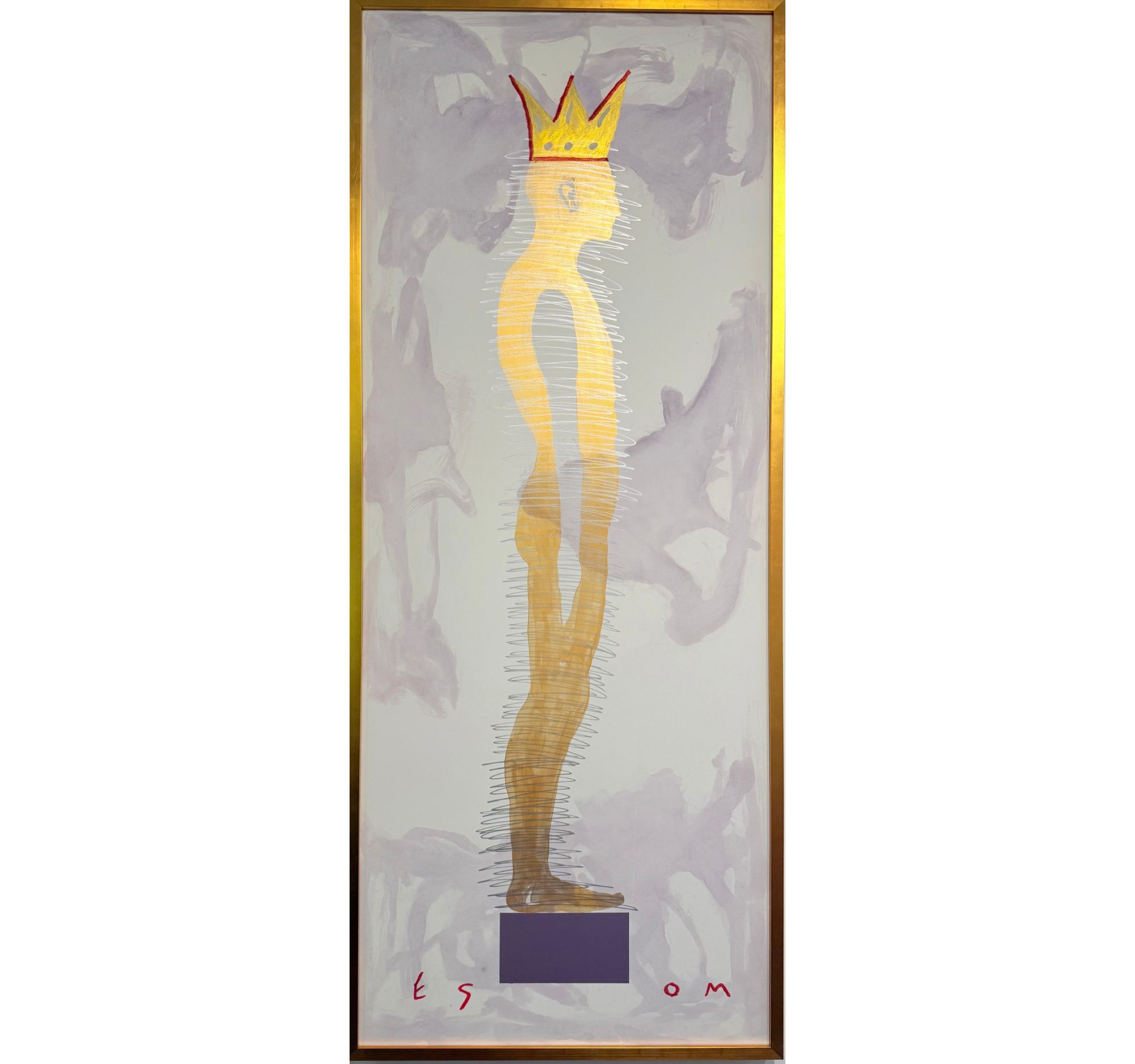 75. "Coronation Silhouette King on Lavender" Tony Mose | 32" x 80"; Frame: 33.5” x 81.5” | $6900