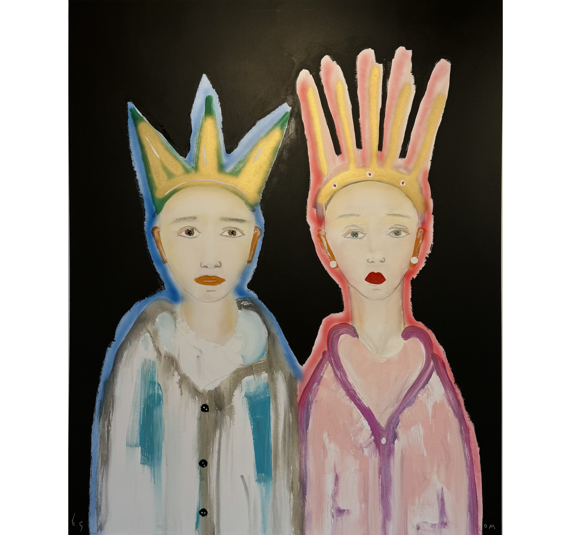 16. "Luminaries Figures, King and Queen in Watercolor Cloaks" Tony Mose | 48" x 60" | $6480