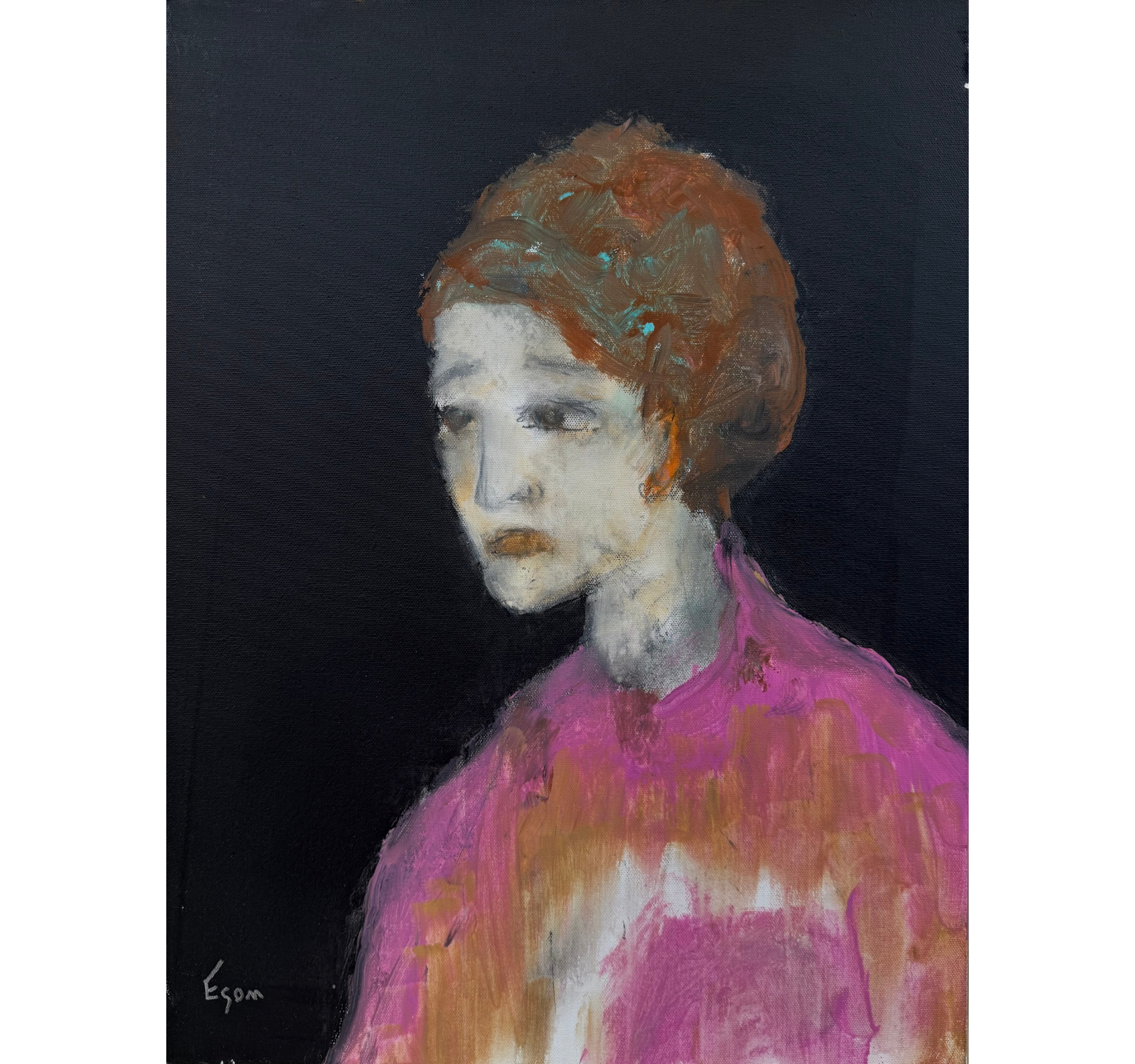 "Figure with a Pink and Orange Cloak" Tony Mose | 18" x 24" | $1200