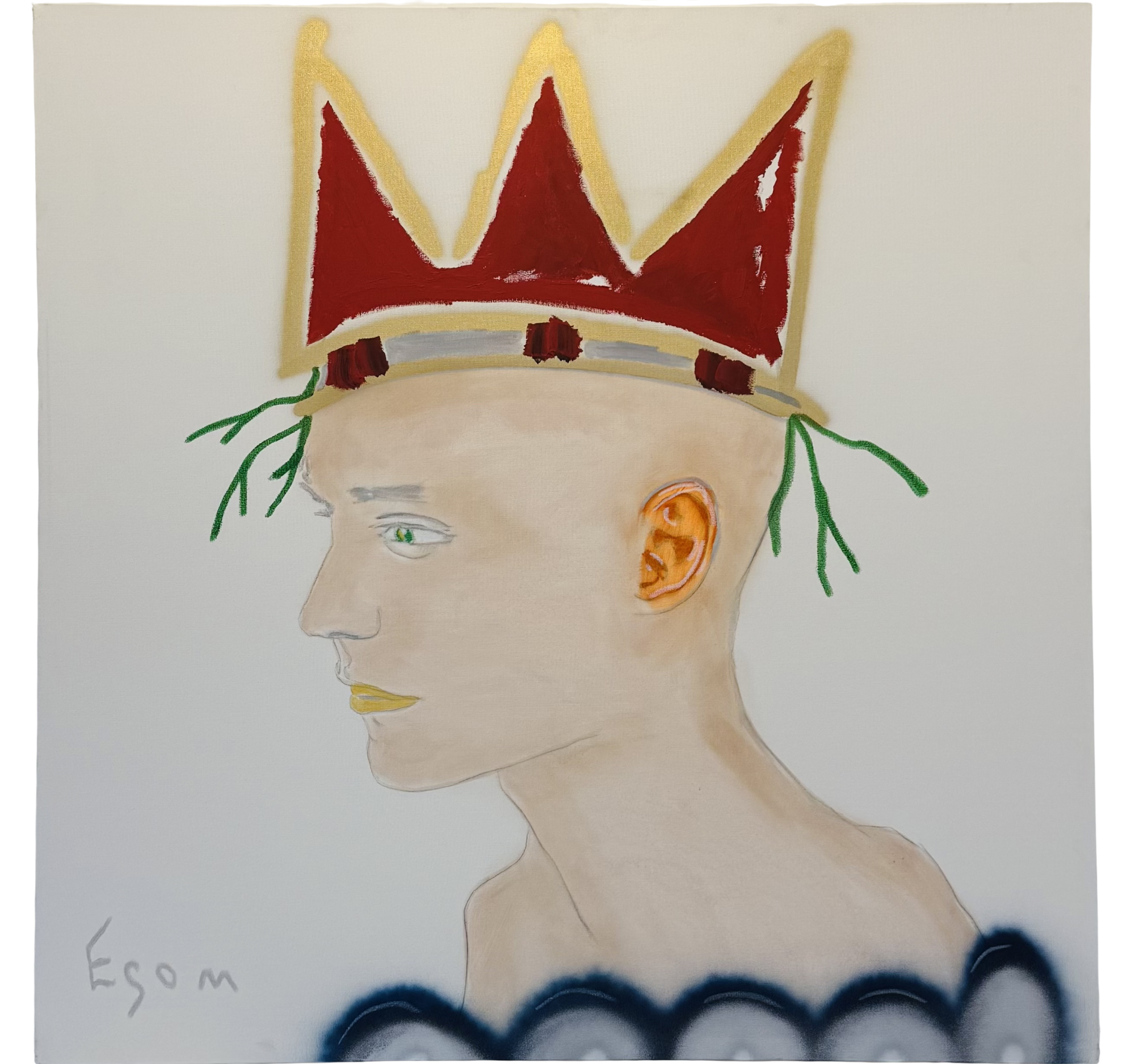 13. "Coronation Figure with Red Crown" Tony Mose | 48" x 48" | $5184