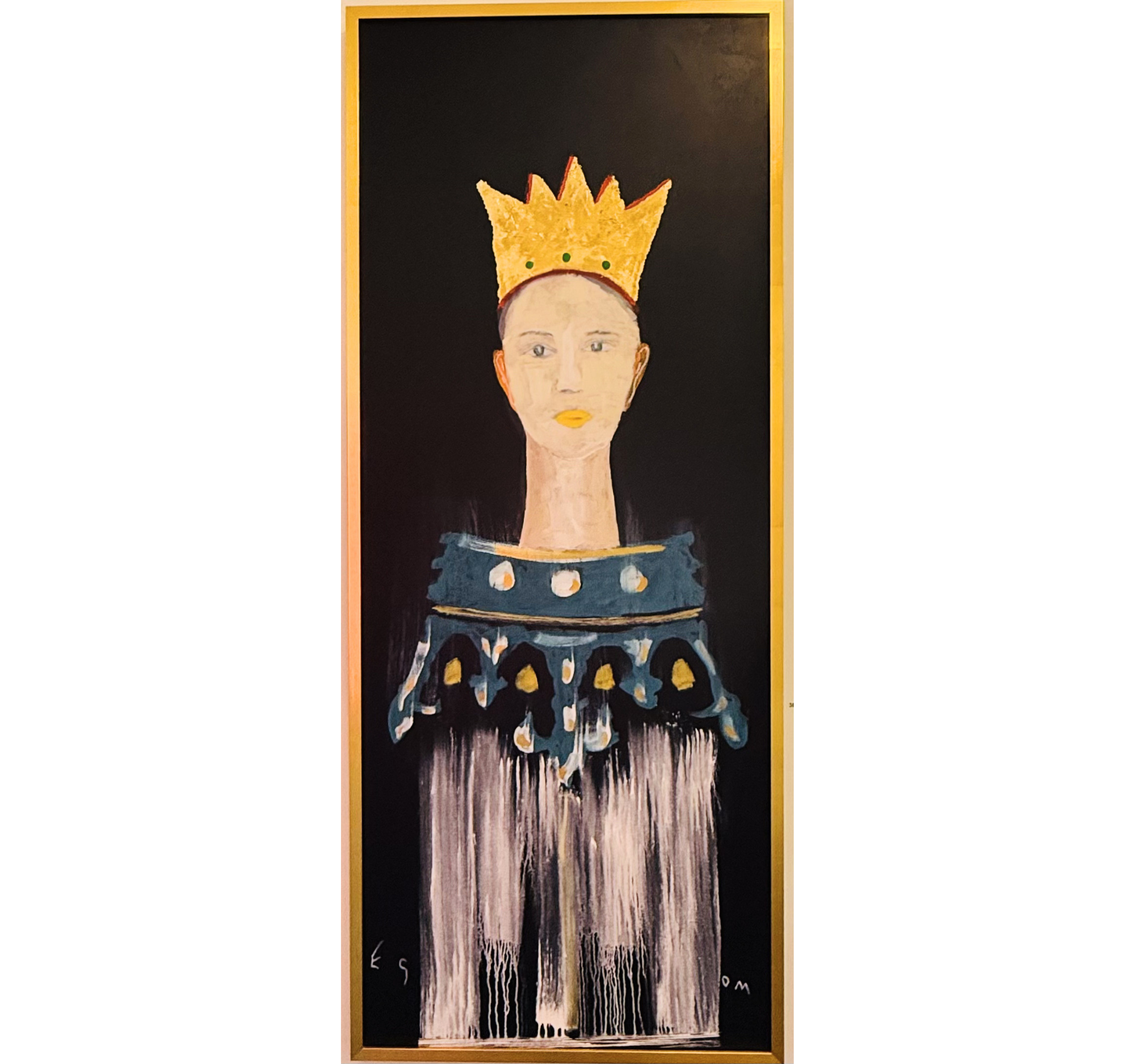 38. "King with White Dripped Cloak" Tony Mose | 32" x 80"; Frame: 33" x 81" | $6960
