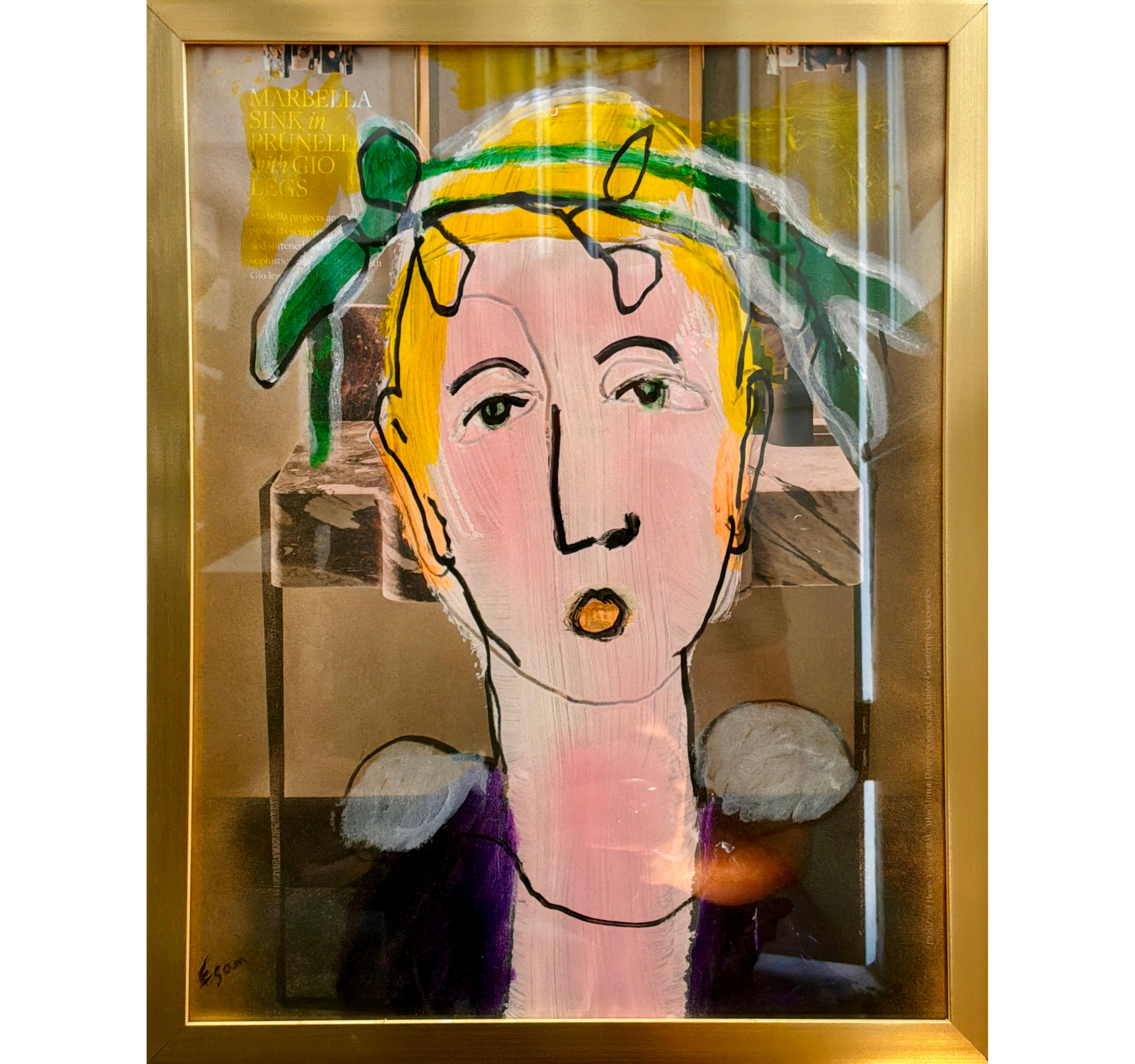 56. “Magazine Sketch” Tony Mose | 11” x 14”; Frame: 12” x 15” | $900