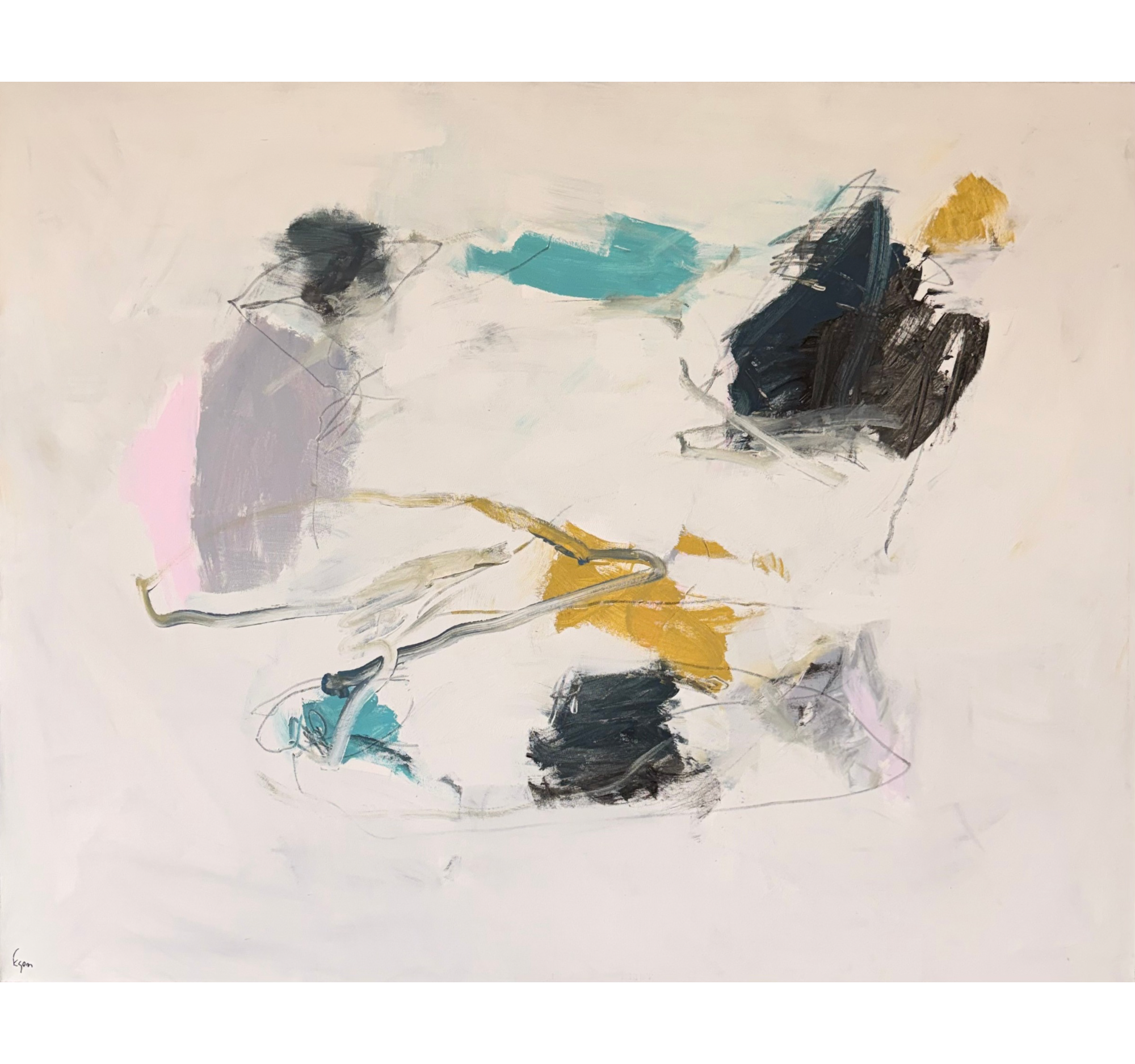 "Abstract in Black, Blue, and Gold" Tony Mose | 60" x 48" | $6500