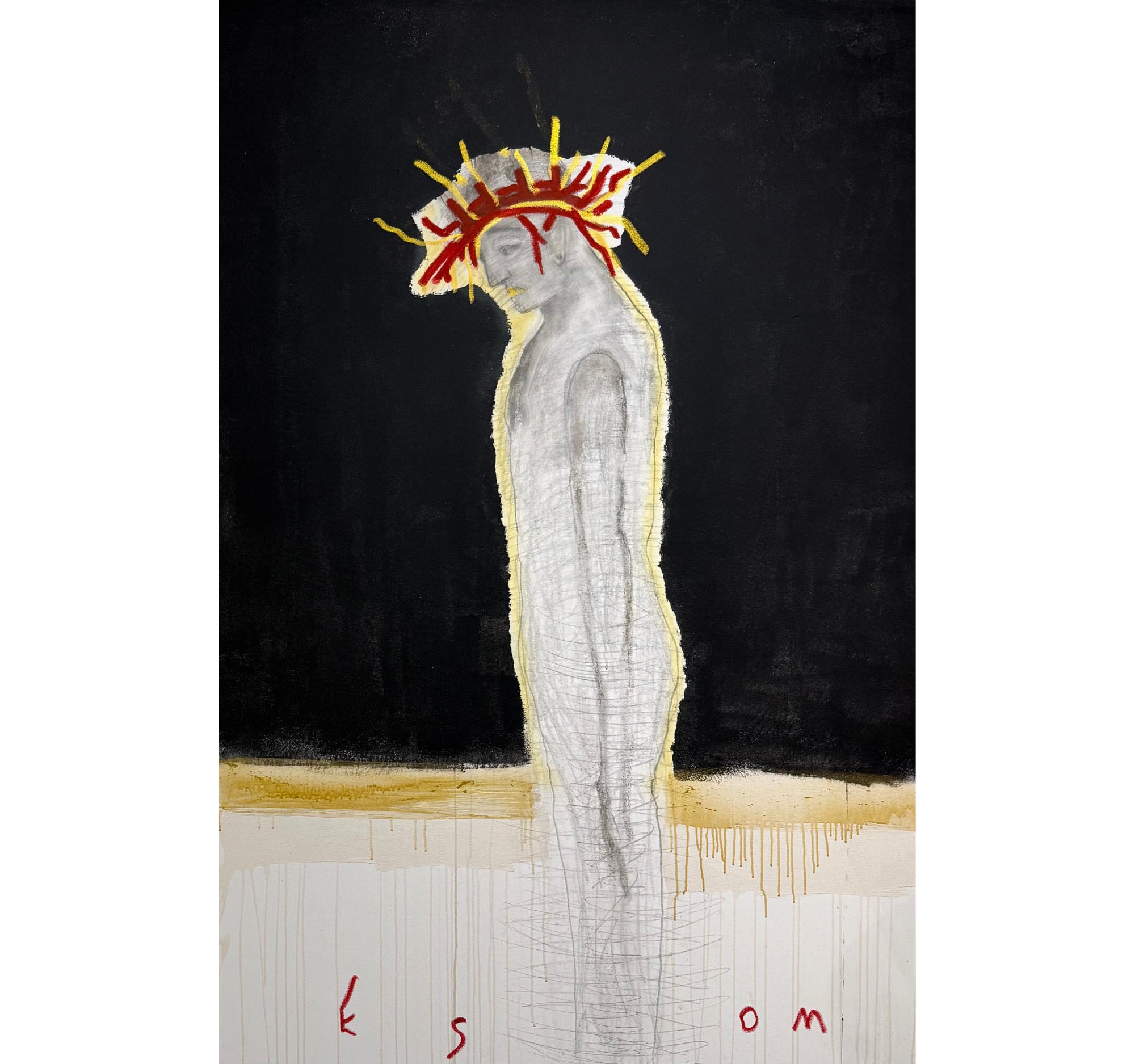 135. "Jesus with Red Thorn Crown" Tony Mose | 48" x 72" | $7800