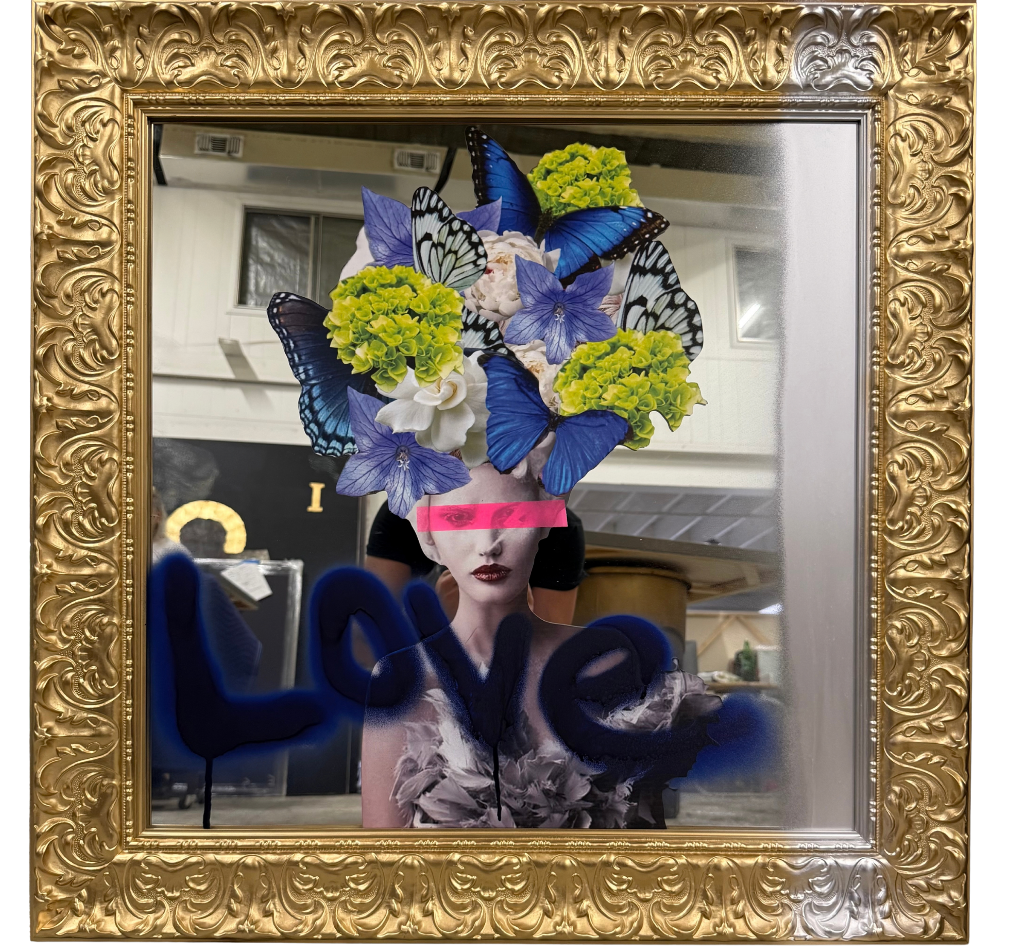 “Fantasy Figure; Queen of Hydrangeas” Tracey Mose | 30.5” x 30.5” | $4000