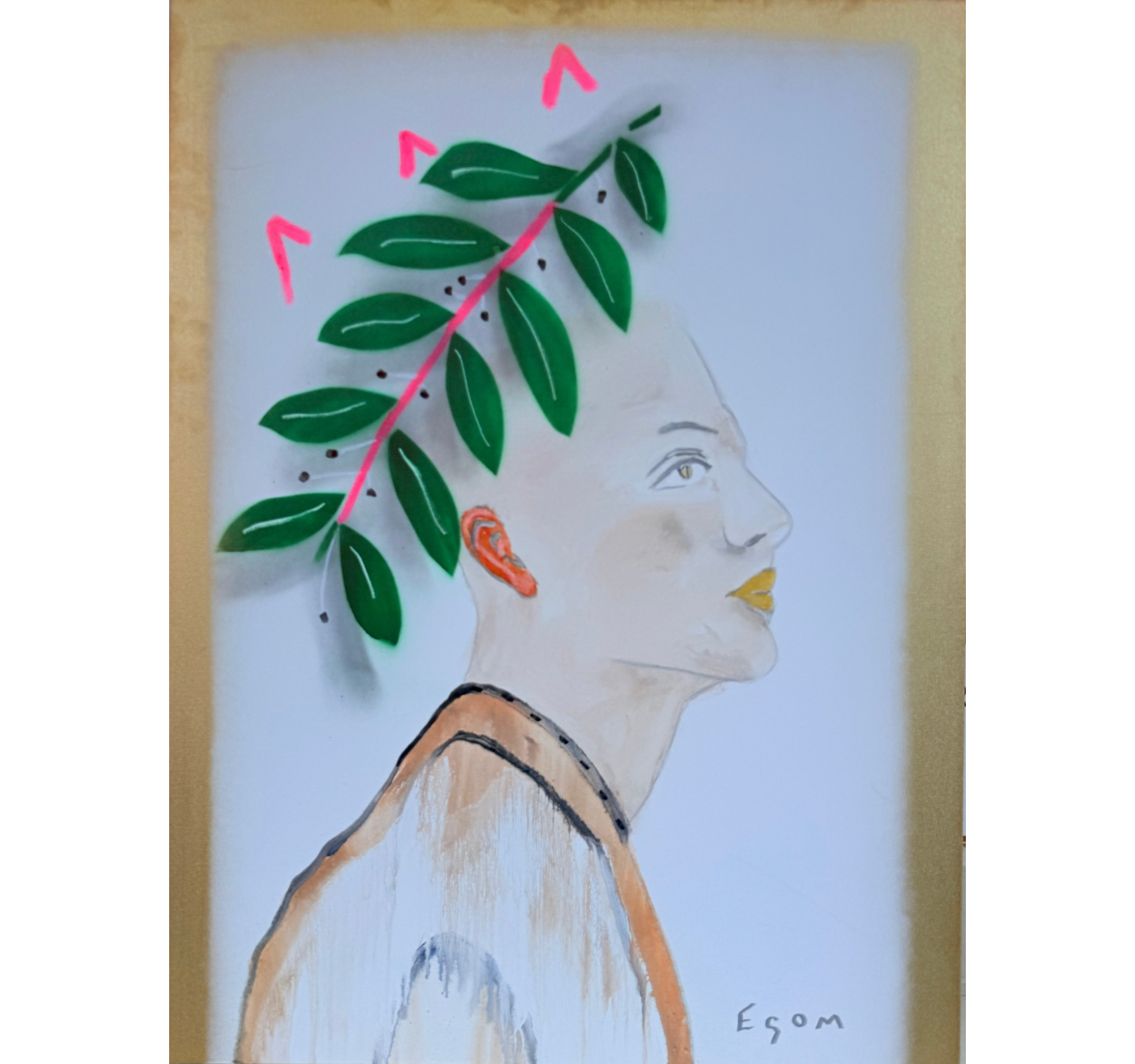 "Figure with a Laurel Crown and Terracotta Cloak" Tony Mose | 30" x 40" | $2700