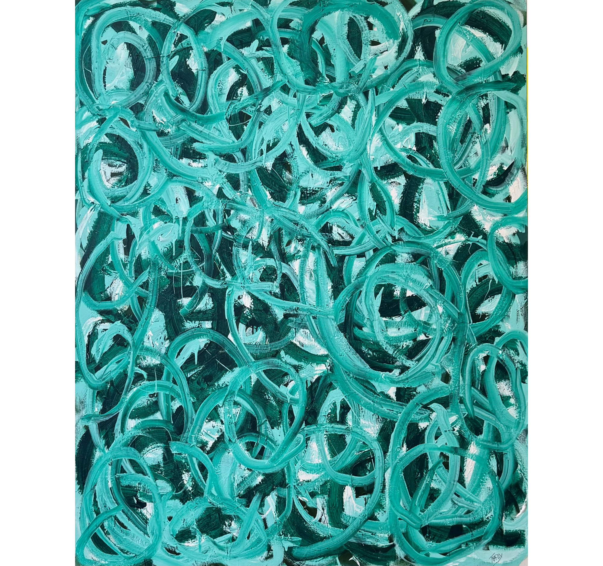 "Love Song in Teal" Tracey Mose | 48" x 60" | $5100
