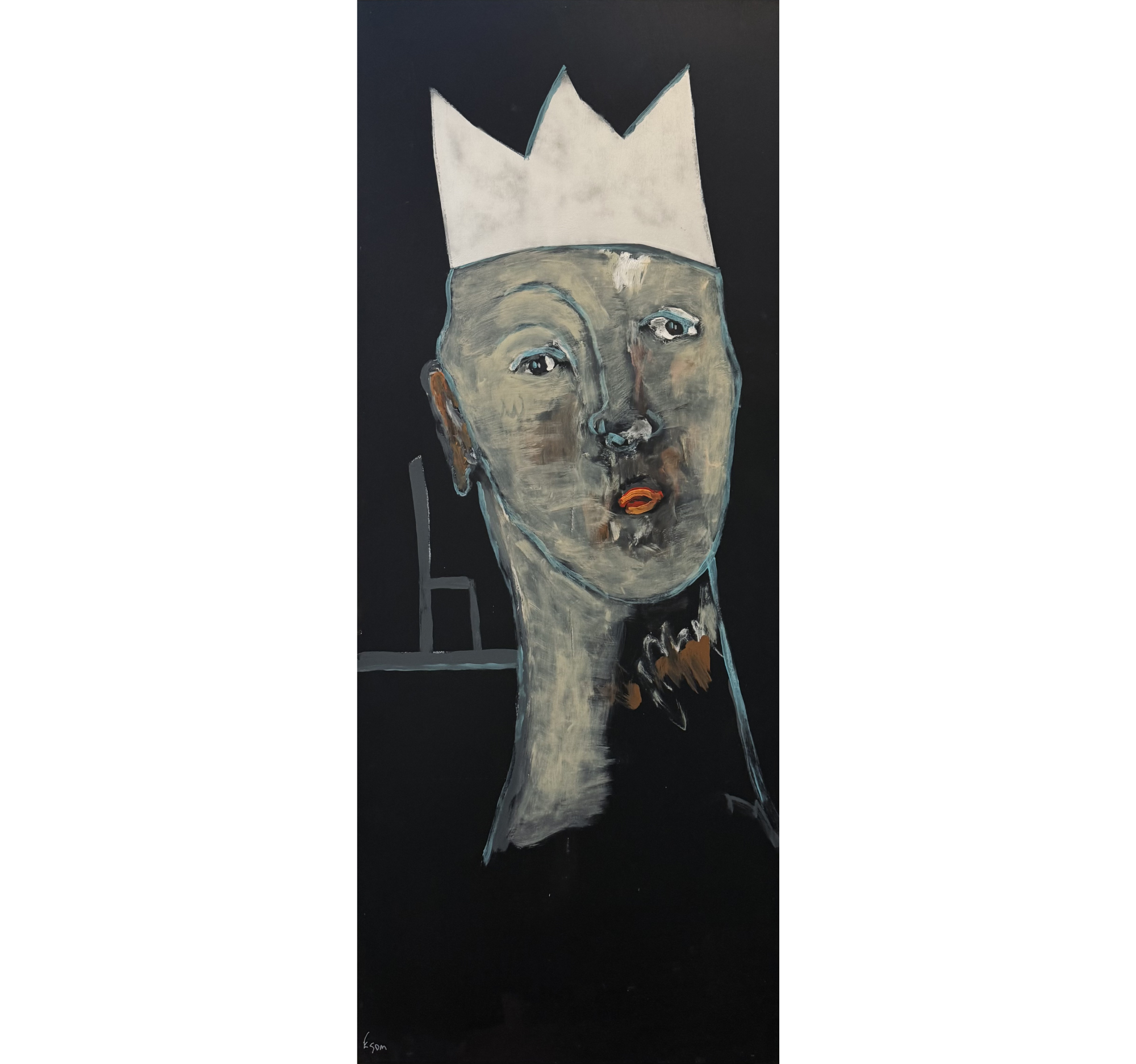 36. "Blue King with Silver Crown" Tony Mose | 32" x 80" | $5760