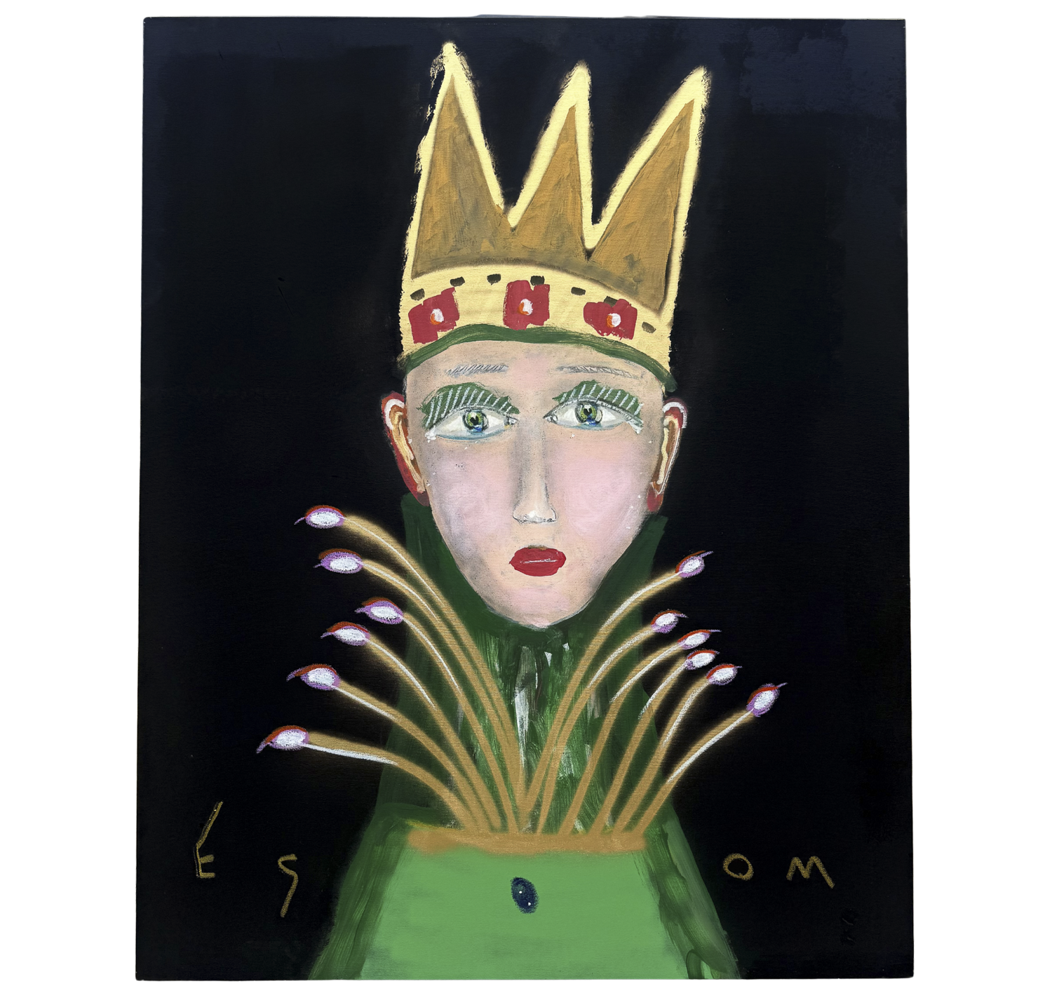 "KING WITH GREEN CLOAK AND GOLDEN FEATHERS"  •  48 x 60