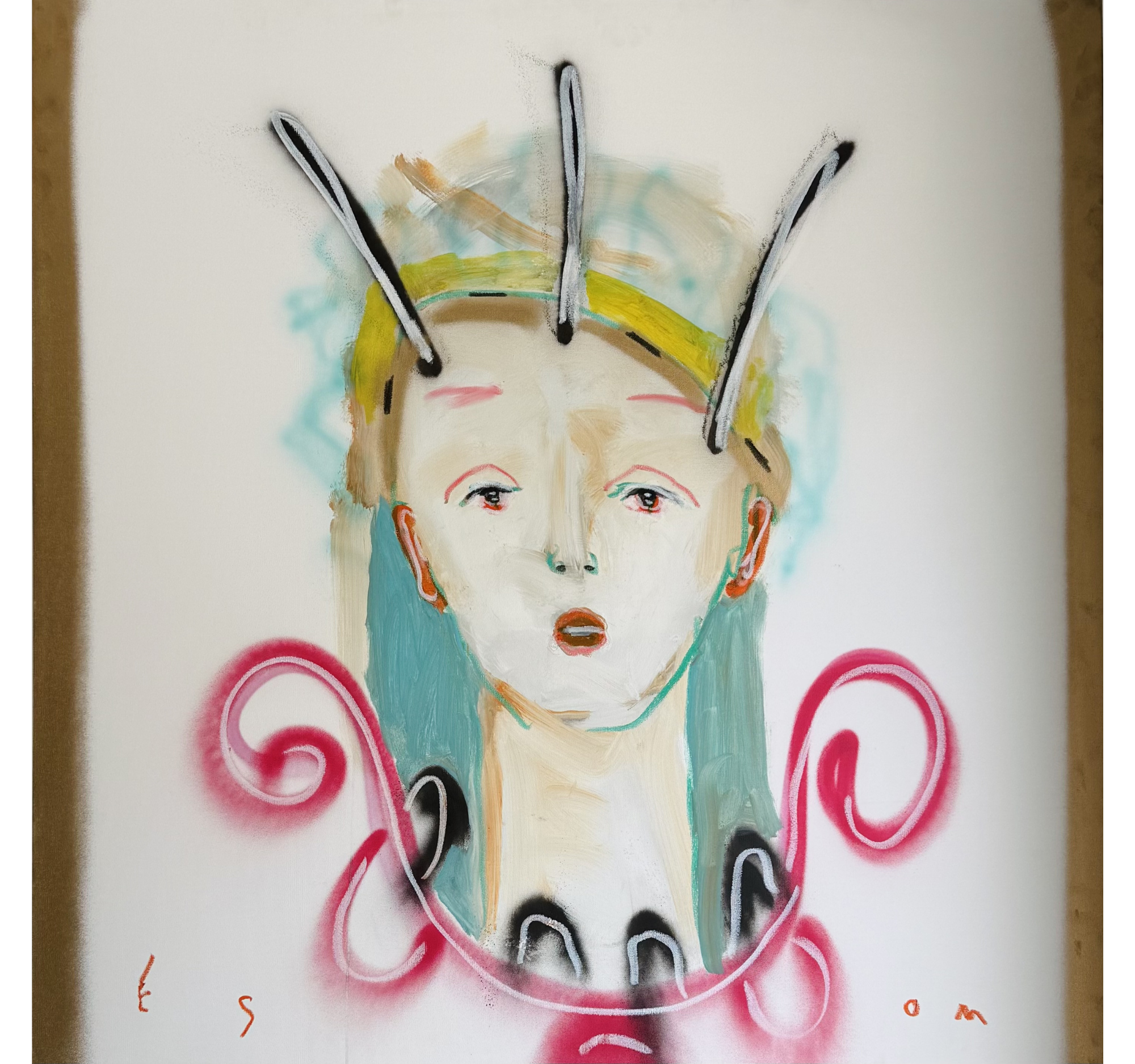 1. "Figure with Magenta and Black Collar" Tony Mose | 48" x 48" | $5184