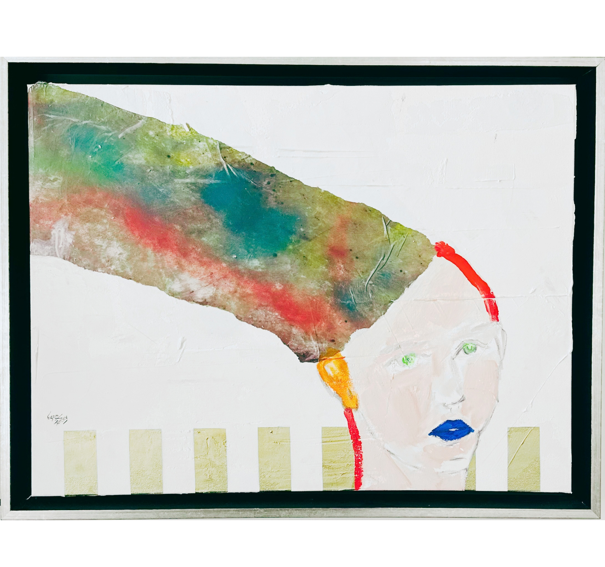 117. “Collab with Rainbow Hair” ESOM x Tracey | 24” x 18”; Frame 27” x 21” | $1600