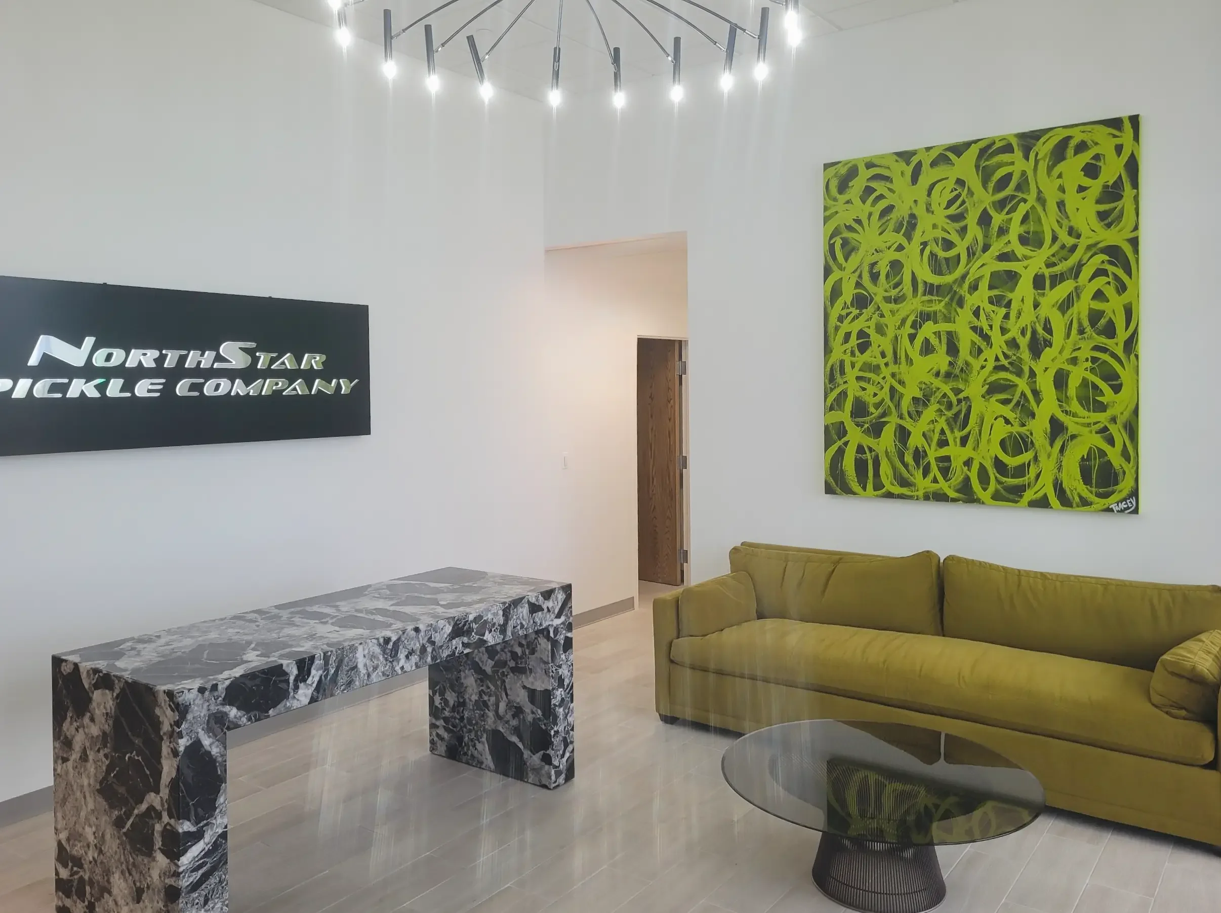 Project: NorthStar Pickle Company
Space: Office
Artist: Tracey Mose, Love Song
Location: Lake Zurich, IL