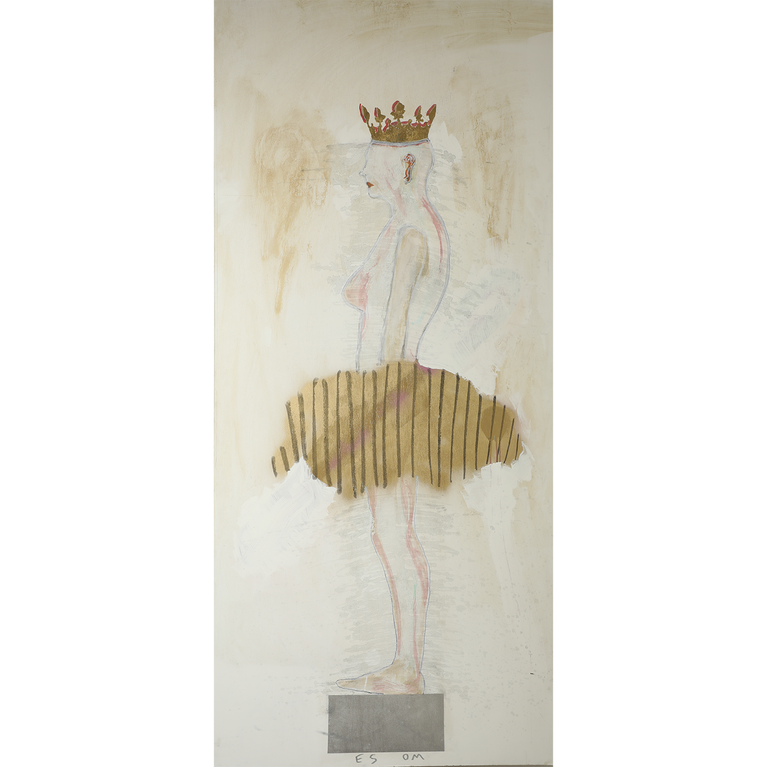 "Queen Silhouette with Gold Obscure" • 36 x 80