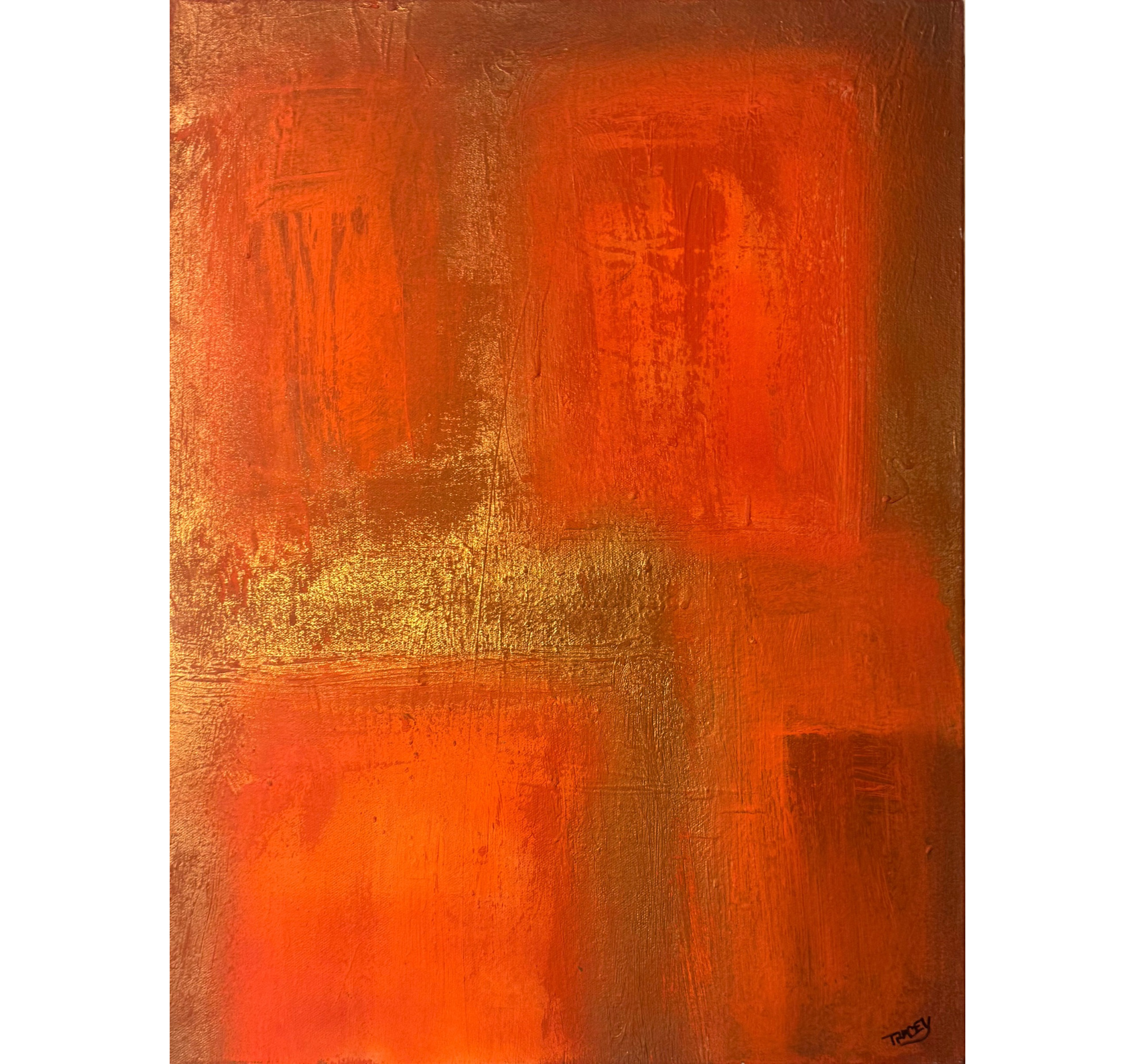 98B. “Cargo Containers in Pink and Orange 2” Tracey Mose | 18” x 24” | $1000