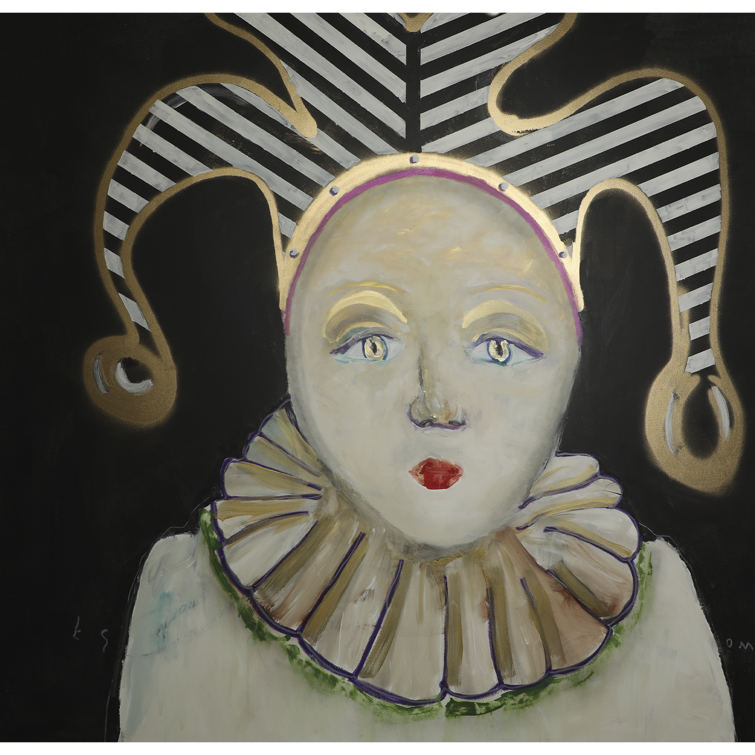 "Jester Figure with Gold Collar" • 72 x 72