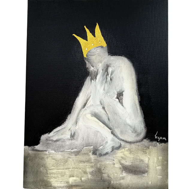 19. "Seated Angel Figure on Black" Tony Mose | 18" x 24" | $1200