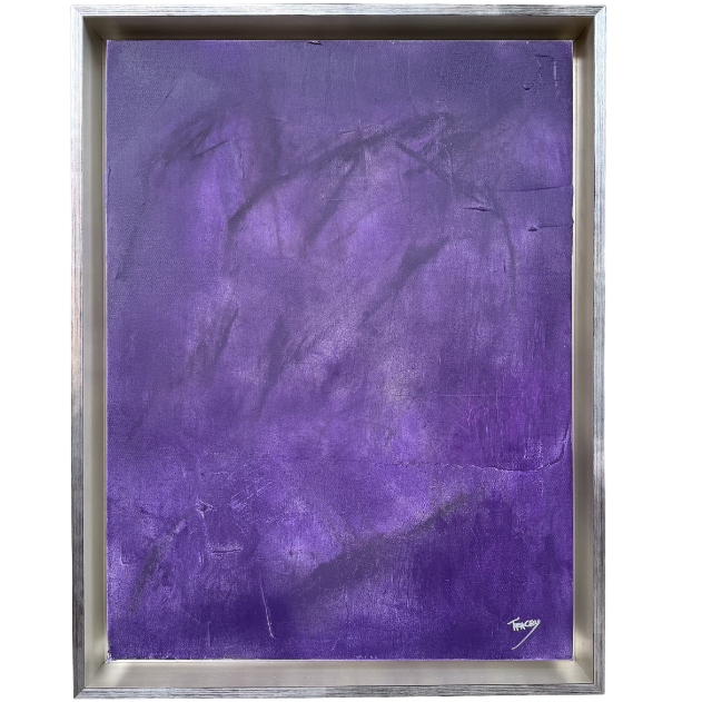 13. "Grey Area in Purple" Tracey Mose | 18" x 24"; Frame: 21" x 27" | $1600