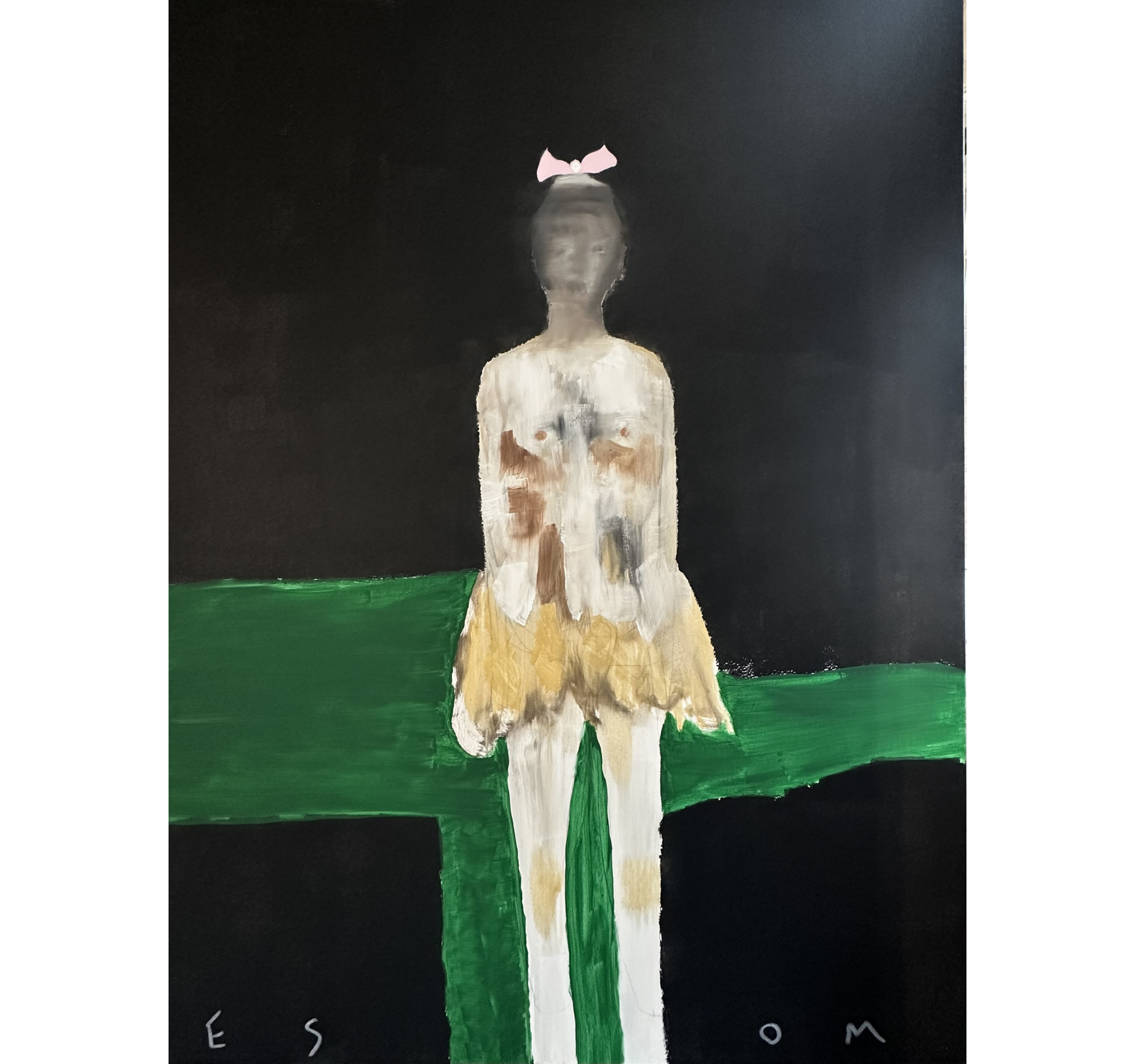40.  "Blurred Figure with Black and Green" Tony Mose | 72" x 96" | $15,552