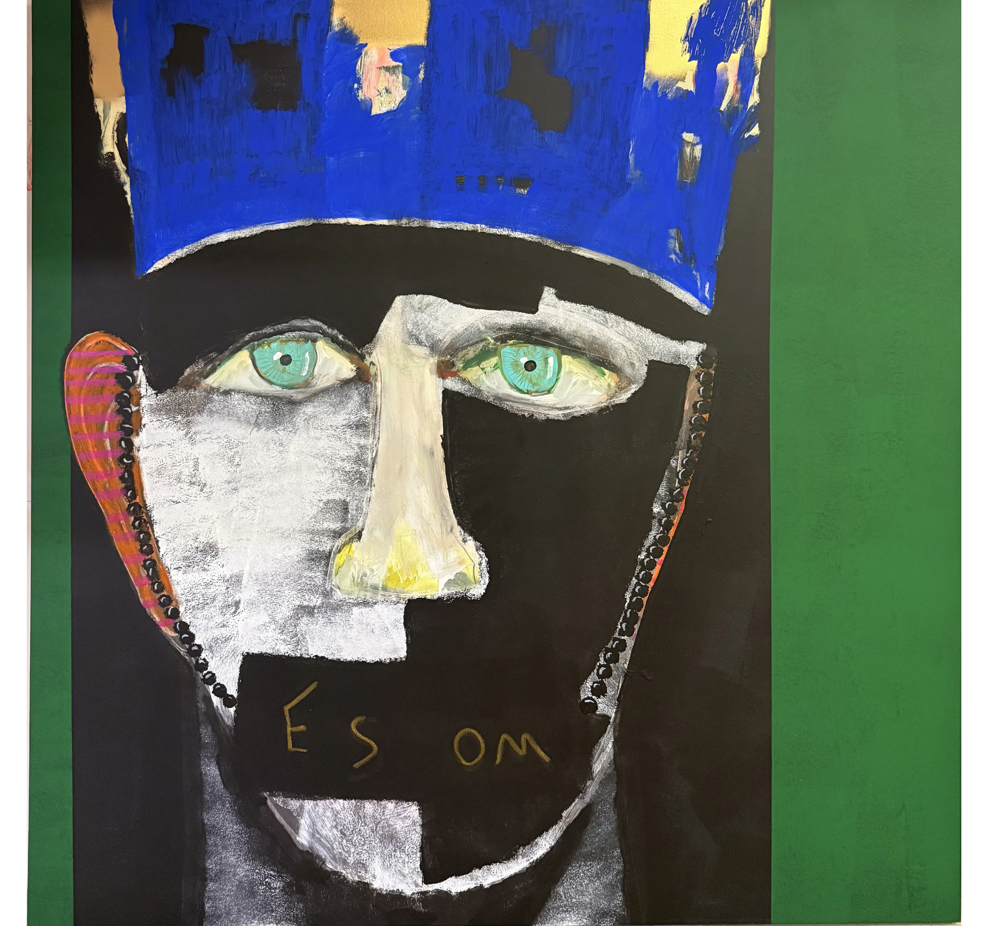 "Abstract Figure with Blue Crown" Tony Mose | 72" x 72" | $11,700