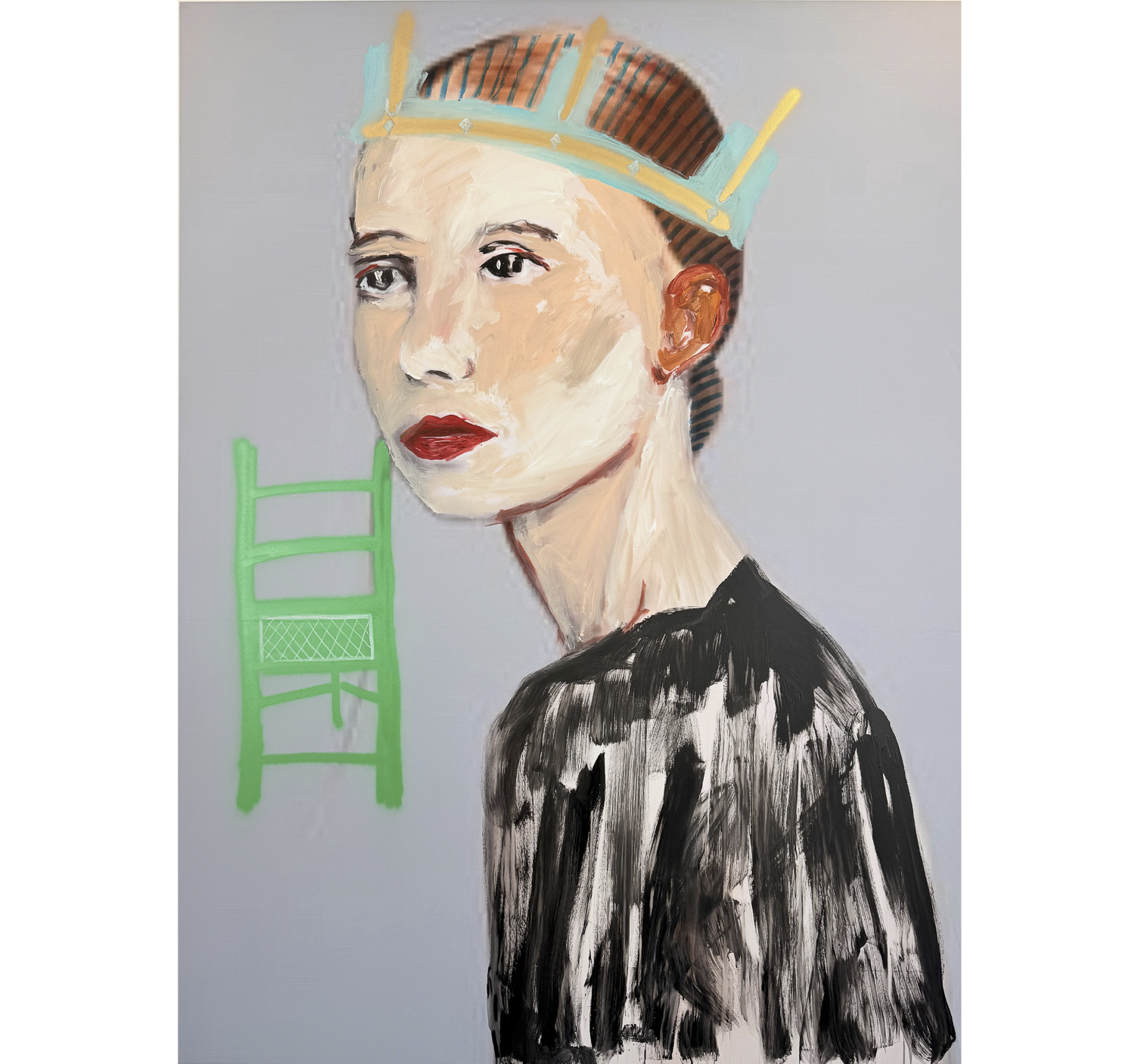 "QUEEN WITH A GREEN CHAIR"  •  72 x 96