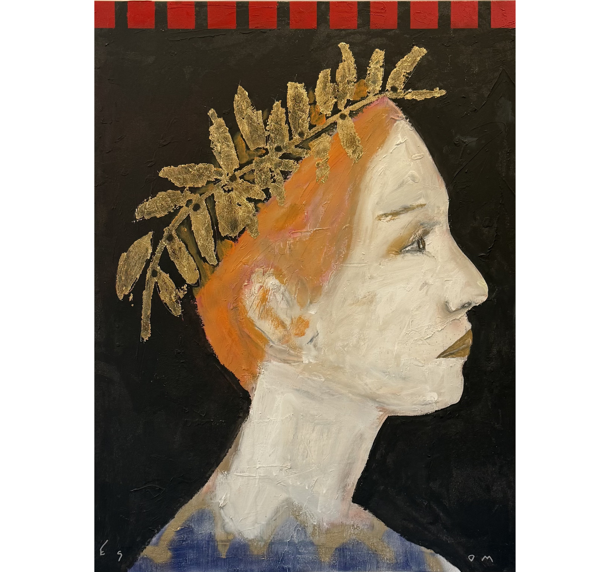 17. "Figure with Red Hair and Laurel Crown" Tony Mose | 30" x 40" | $2700