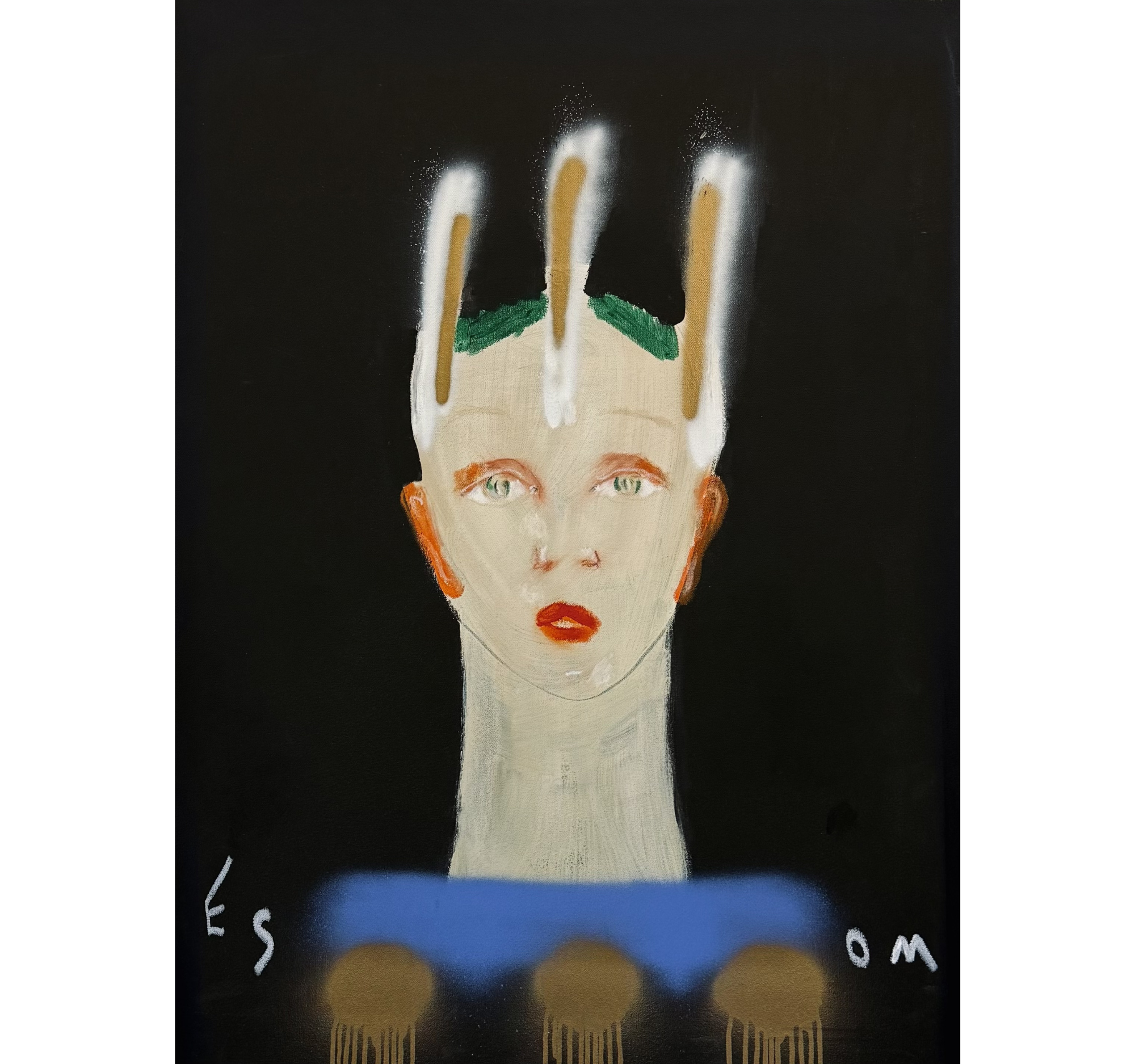 17. "Figure with Blue and Gold Collar" Tony Mose | 30" x 40" | $2700
