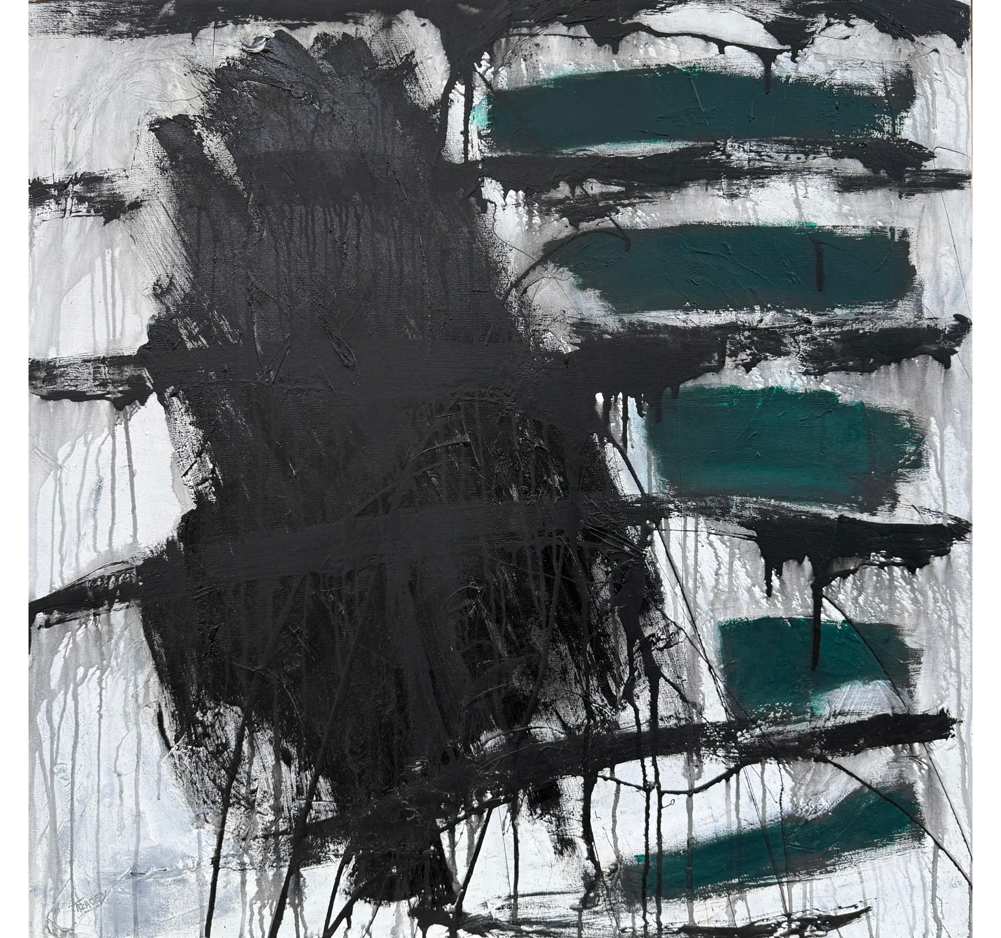 "UE Edit in Phthalo Green" Tracey Mose | 36" x 36" | $2300