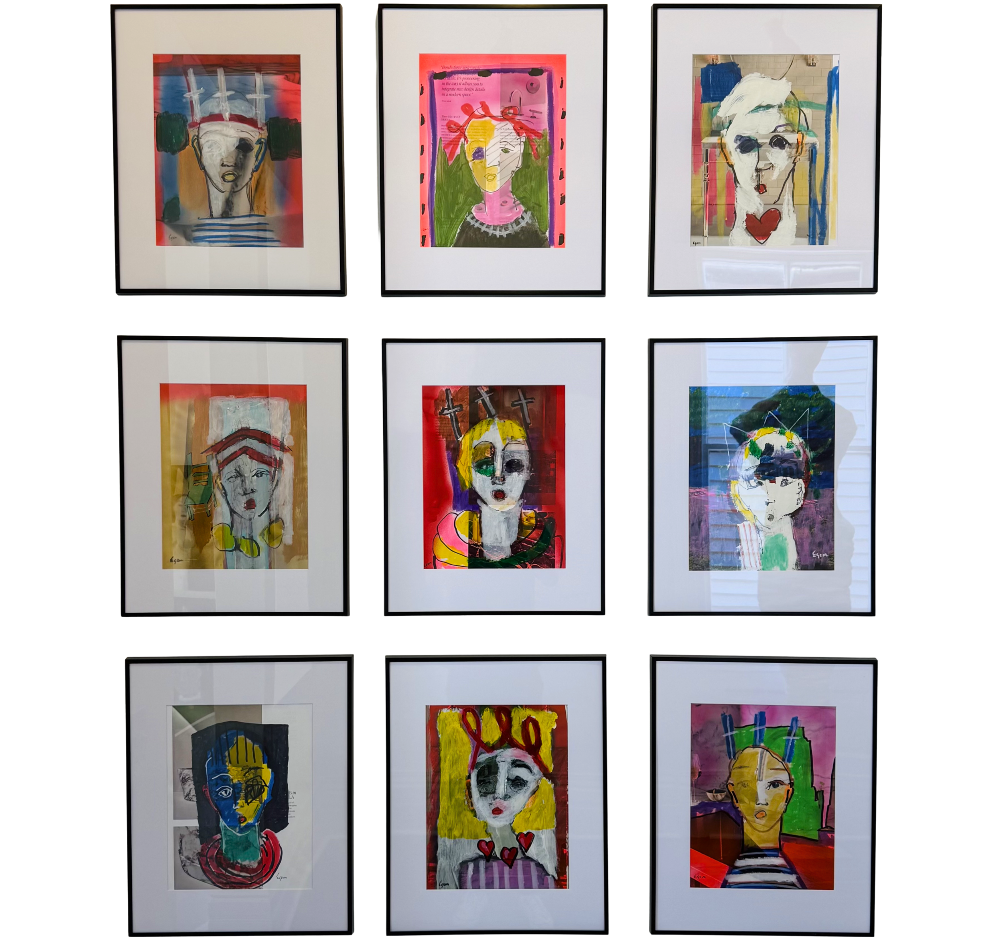 10. "Sketches on Magazine Print" Tony Mose | 10" x 13"; Frame: 16.5" x 20.5" | $1200 Each