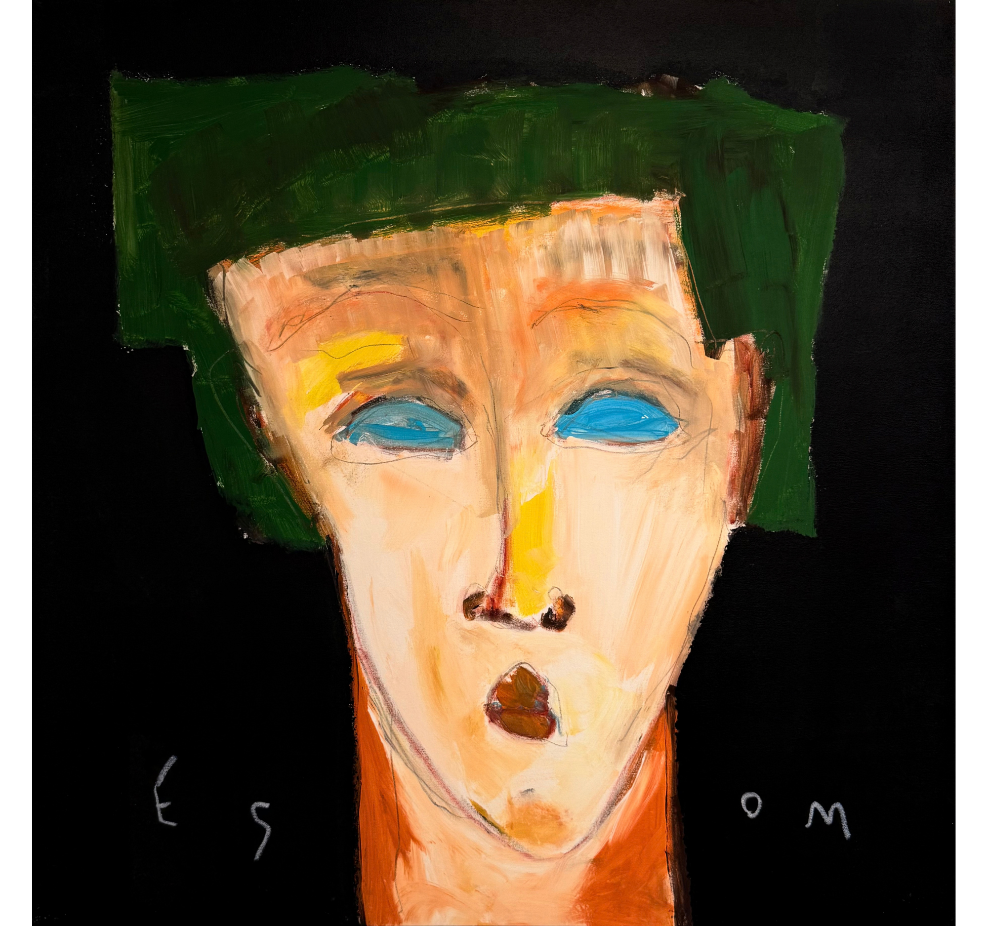“Figure with Green Hair” Tony Mose | 48” x 48” | $5,200