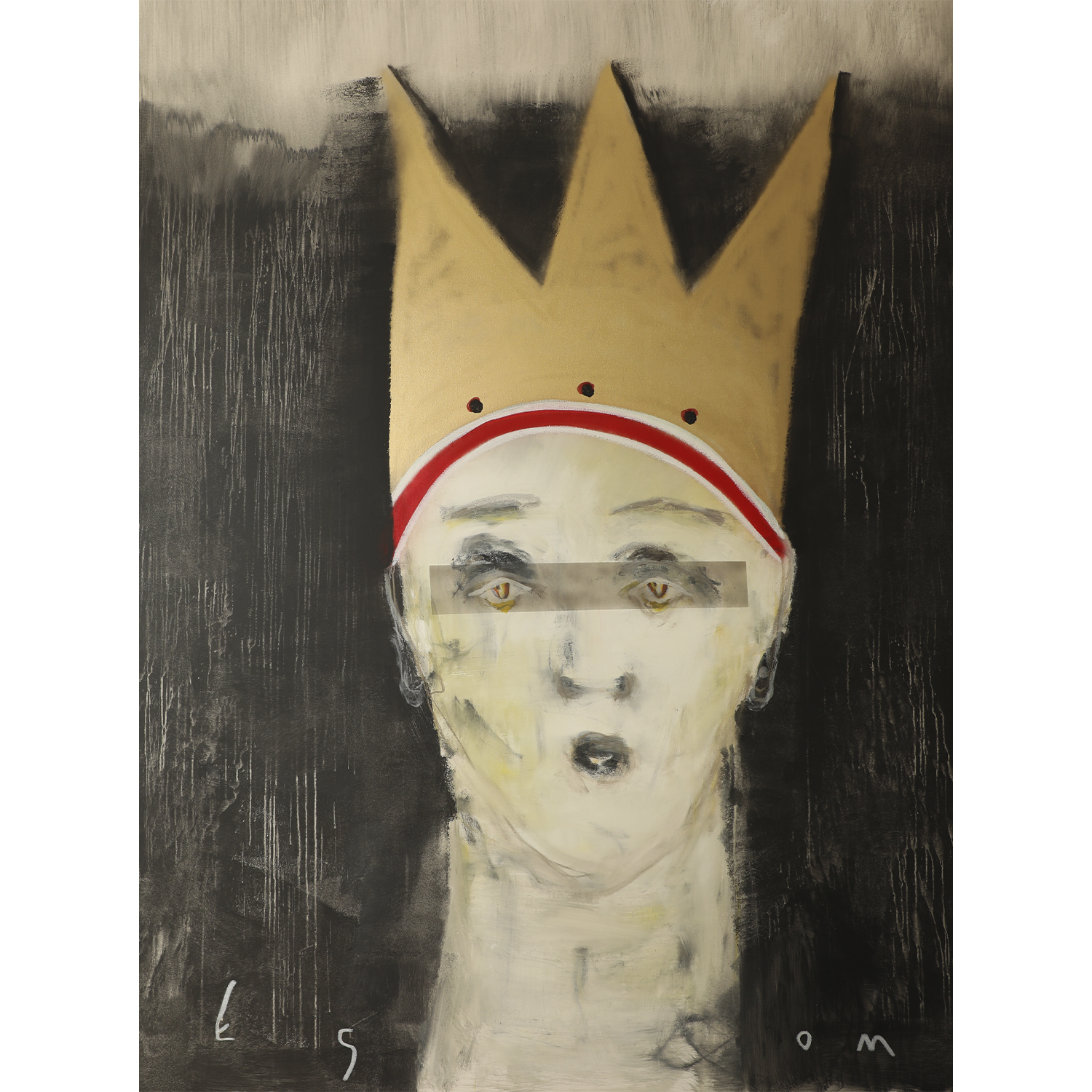 "Figure with Gold Crown and Smoke Blindfold" • 72 x 96