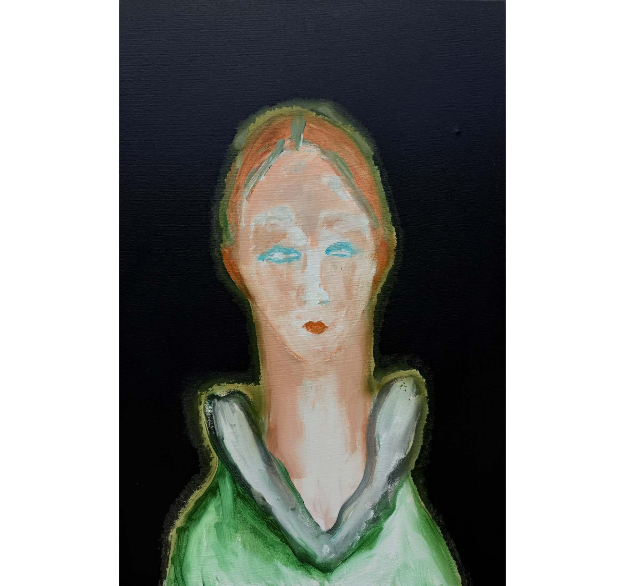 128. "Green Luminaries Figure" Tony Mose | 24" x 36" | $2000