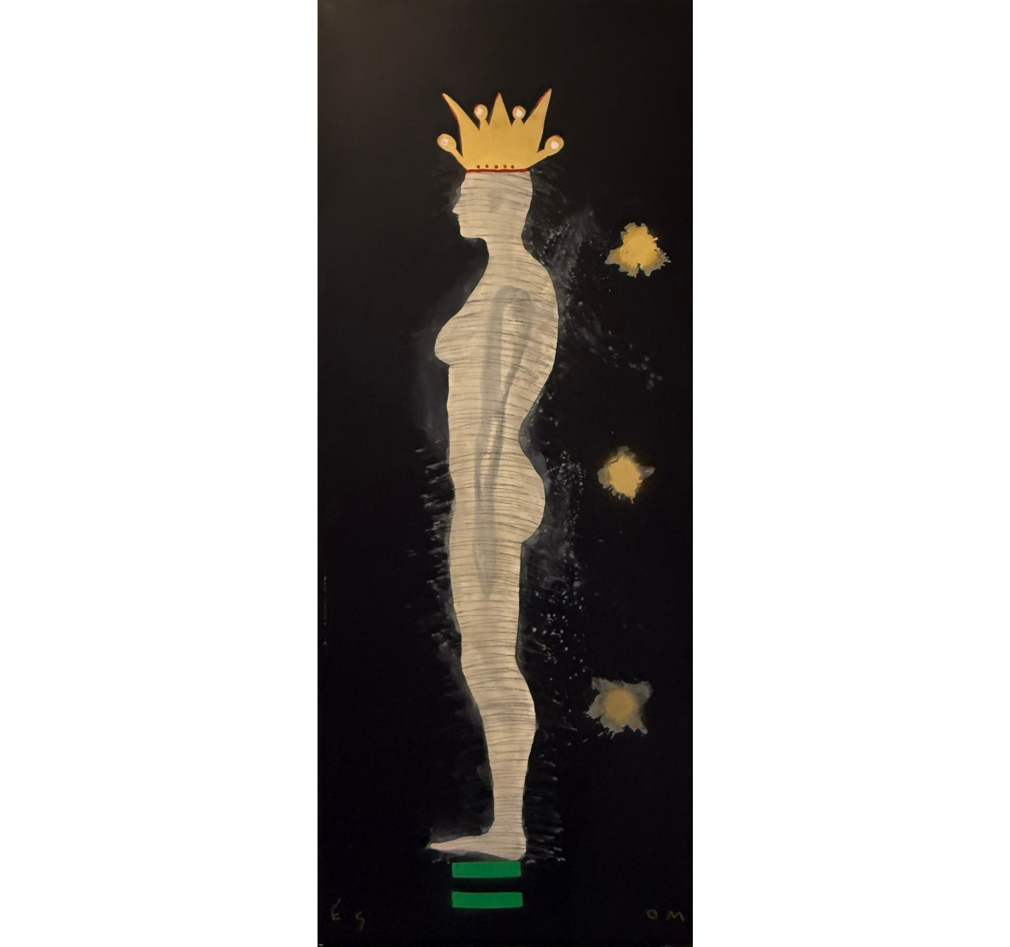 “Coronation Silhouette; Queen on Black” Tony Mose | 32” x 80” | $5,800