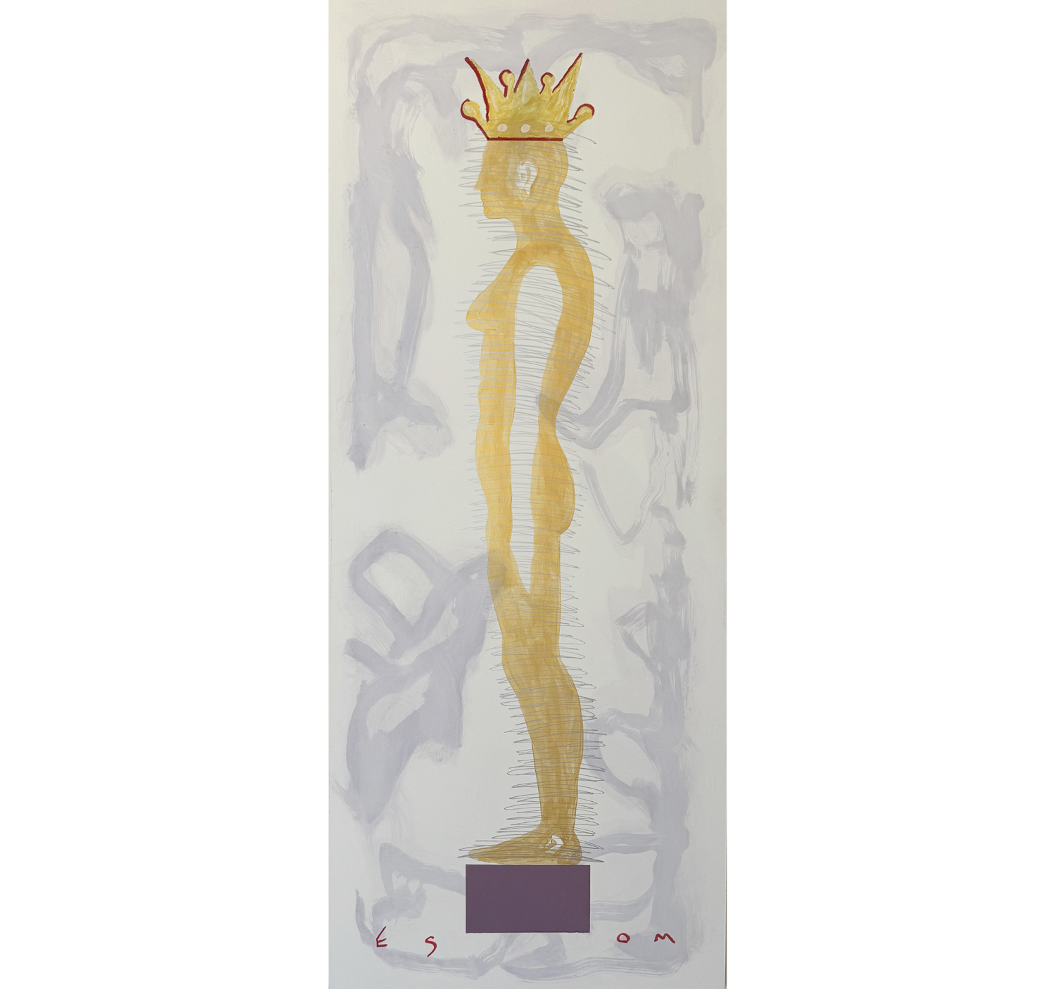 "CORONATION SILHOUETTE QUEEN ON LAVENDER"  •  32 x 80