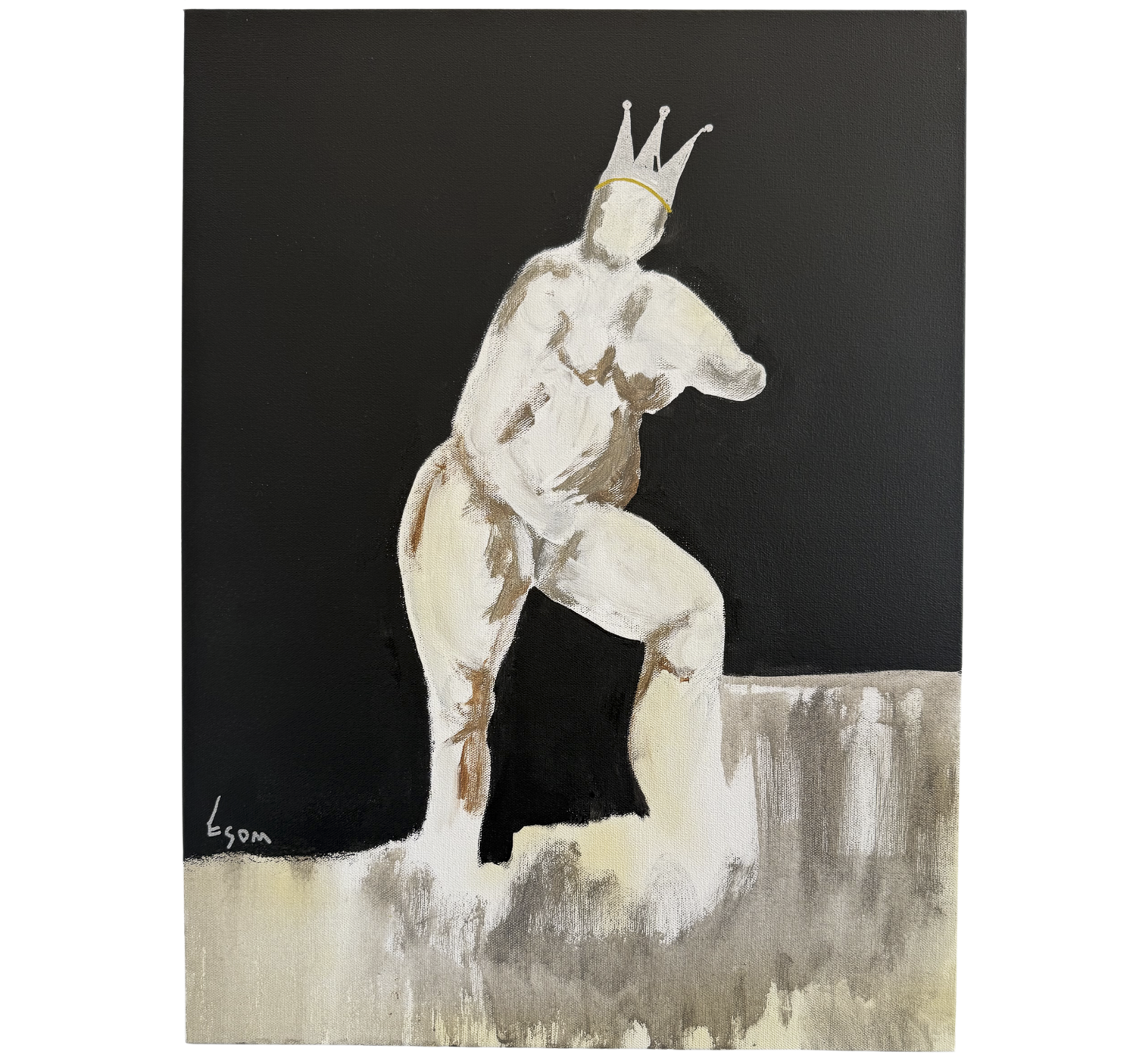 "ANGEL FIGURE, ASCENDING WITH SILVER CROWN"  •  18 x 24