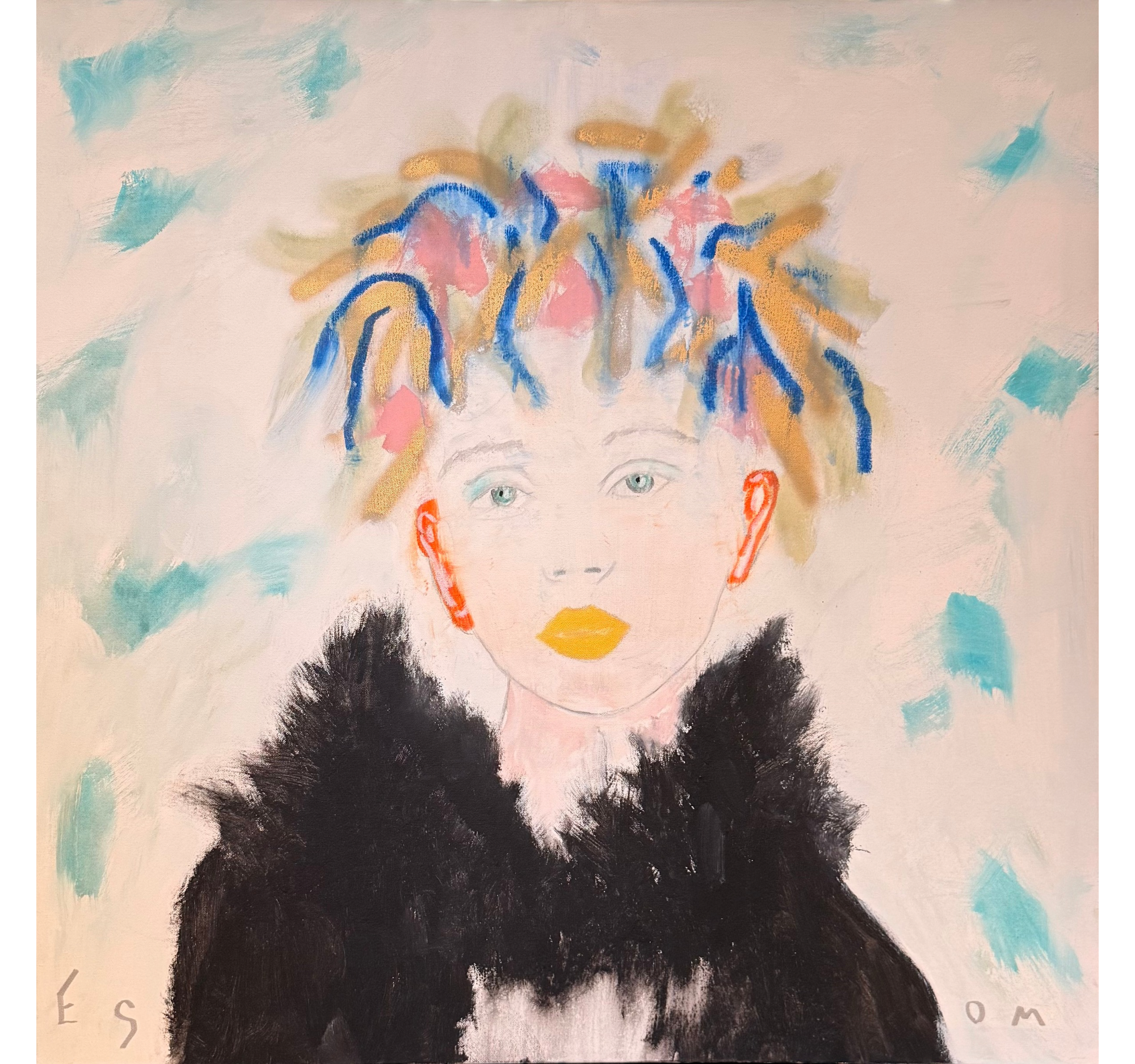"Figure with a Fur Coat" Tony Mose | 36" x 36" | $3000