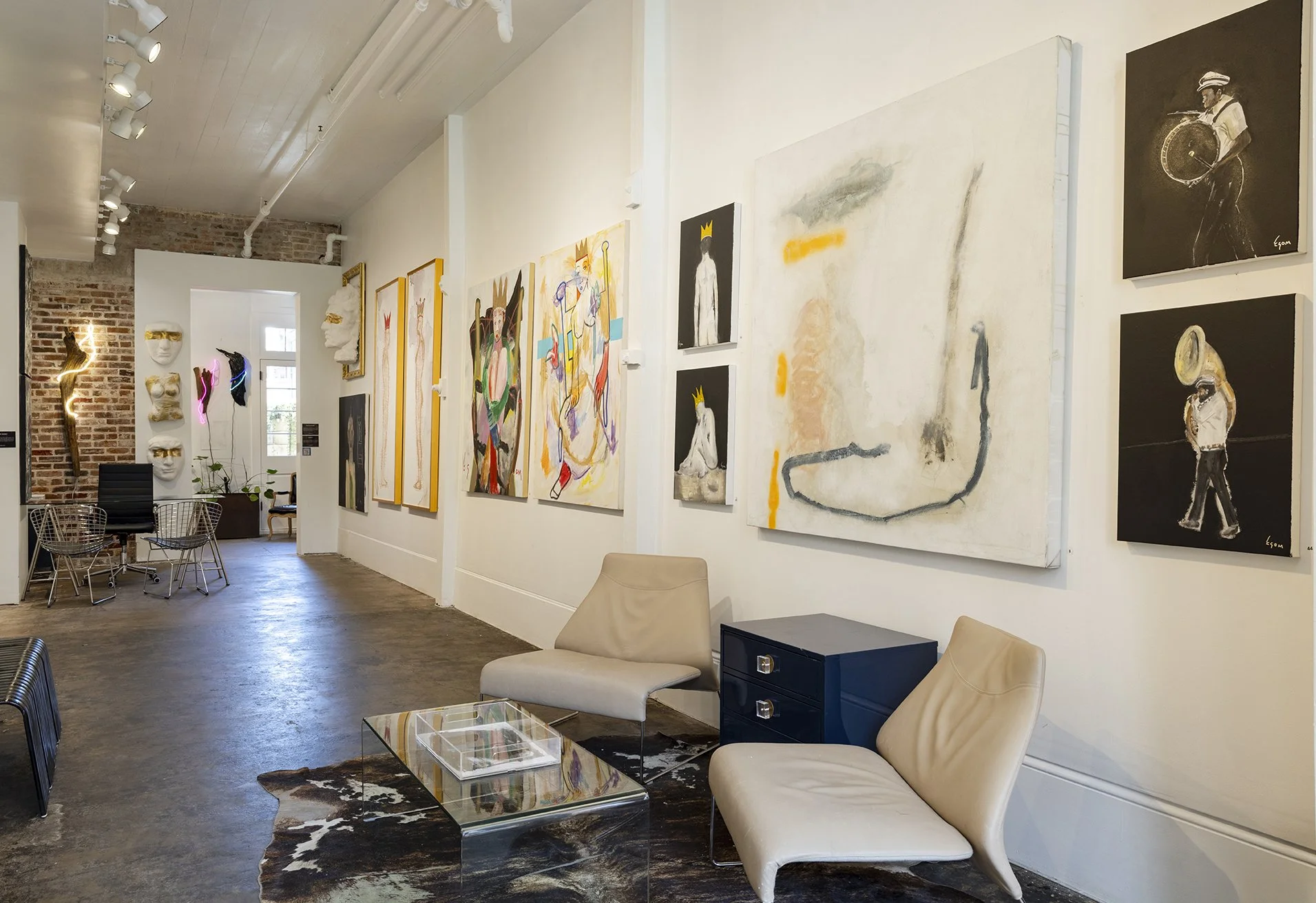 ESOM Art Royal Street Gallery interior with contemporary artwork and furniture