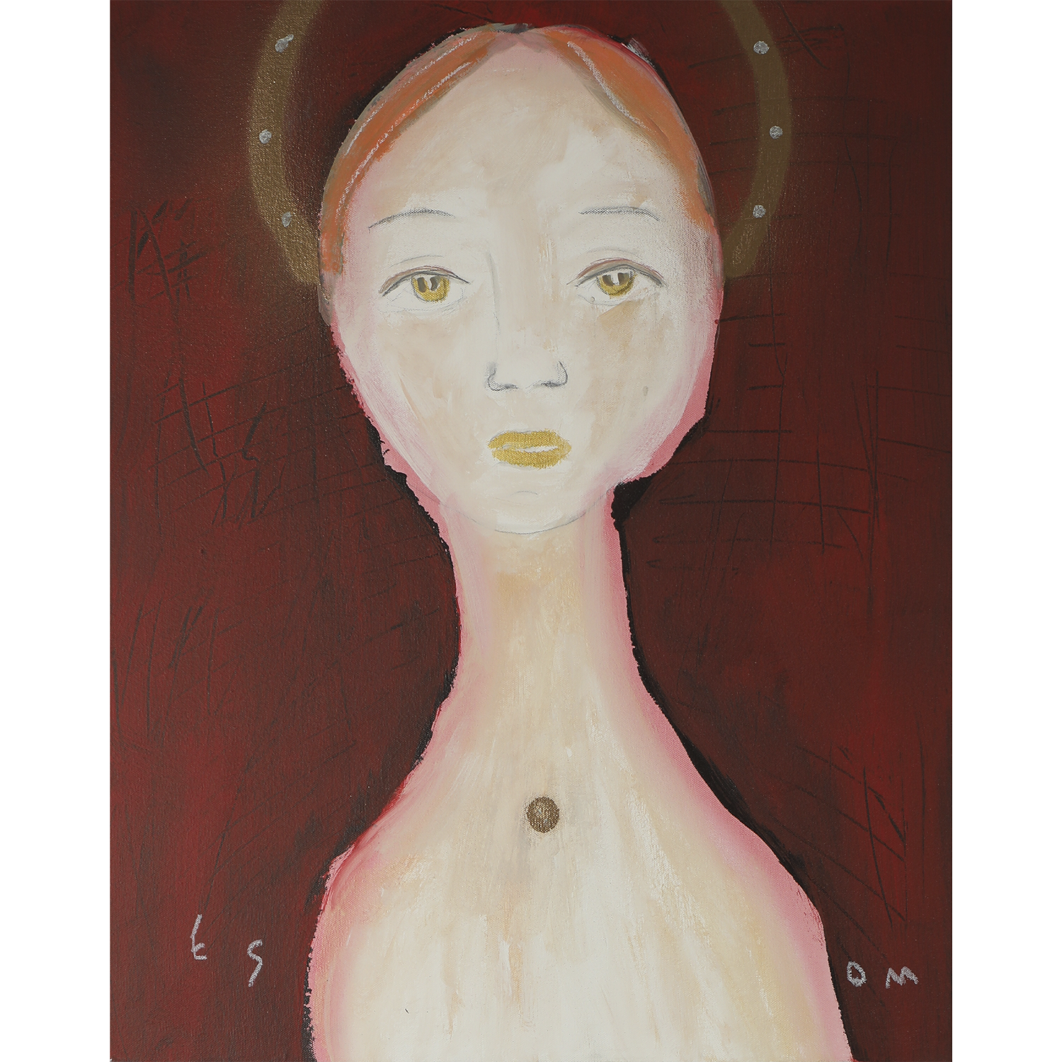 "Luminaries Figure with Gold Halo" • 24 x 30  [ Framed ]