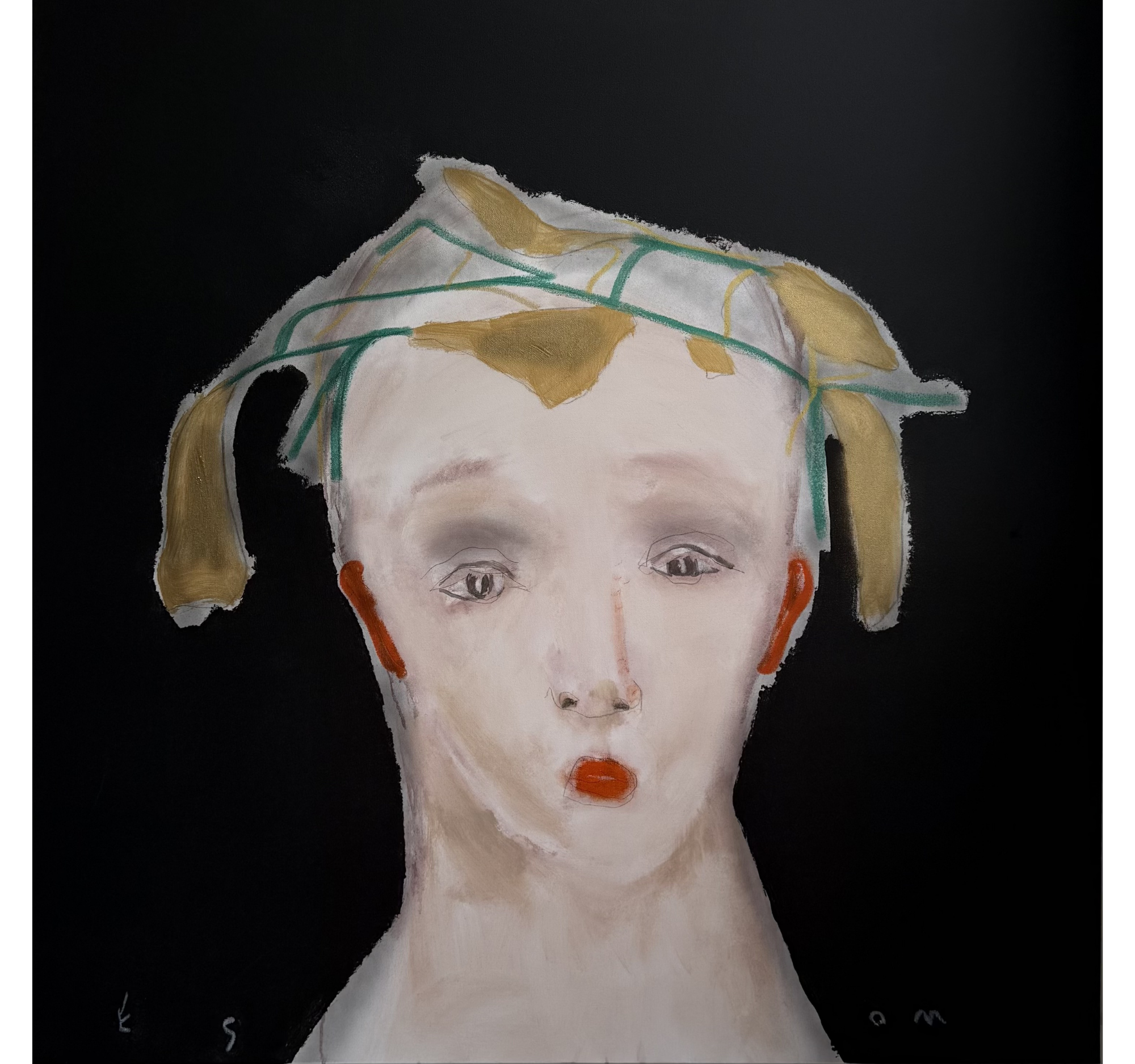 2. "Figure with Gold Lily Crown" Tony Mose | 48" x 48" | $5184