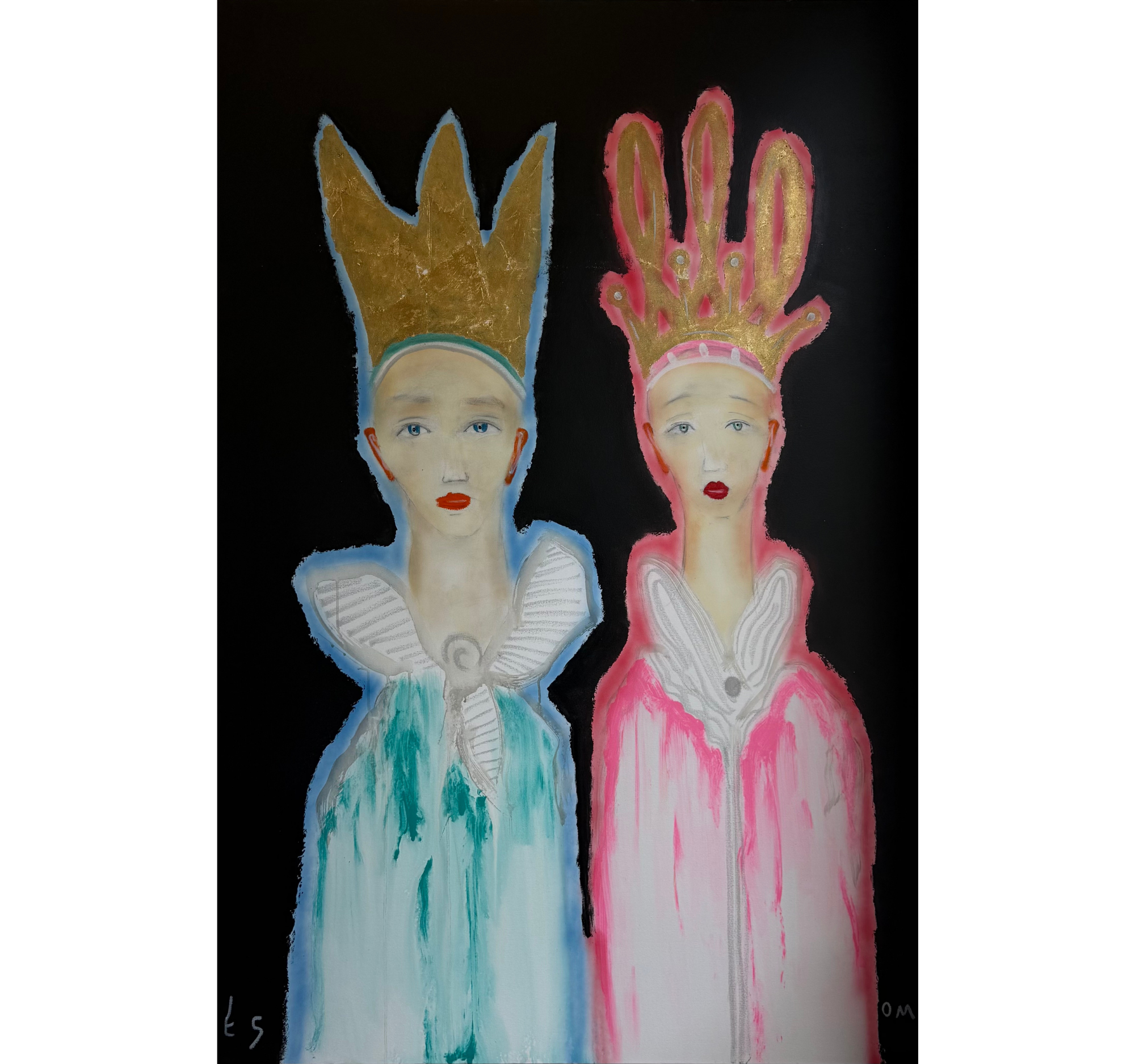 1. “Double Luminaries Figures with Cotton Candy Cloaks” Tony Mose | 48” x 72” | $7800