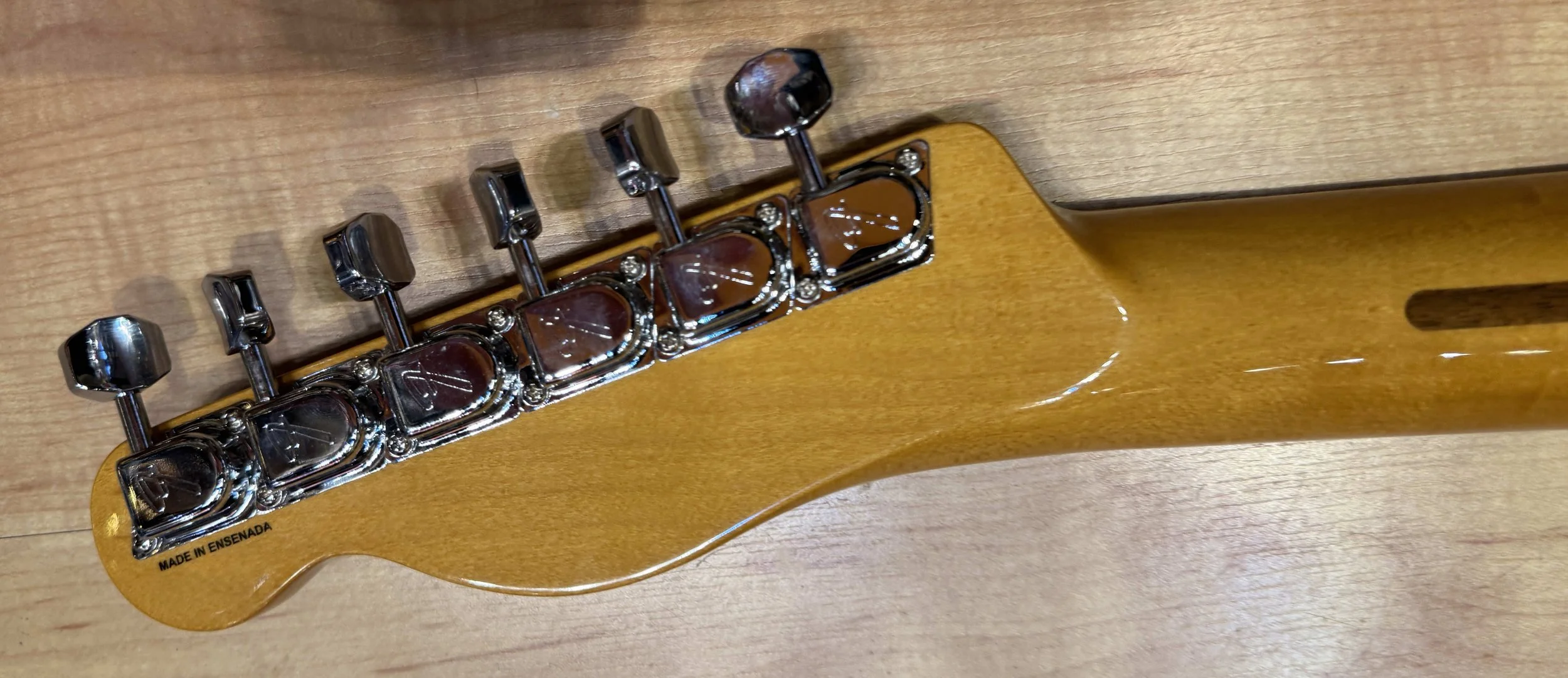 Headstock of the Fender Limited Edition Vintera II '60s Telecaster Electric Guitar In Antigua