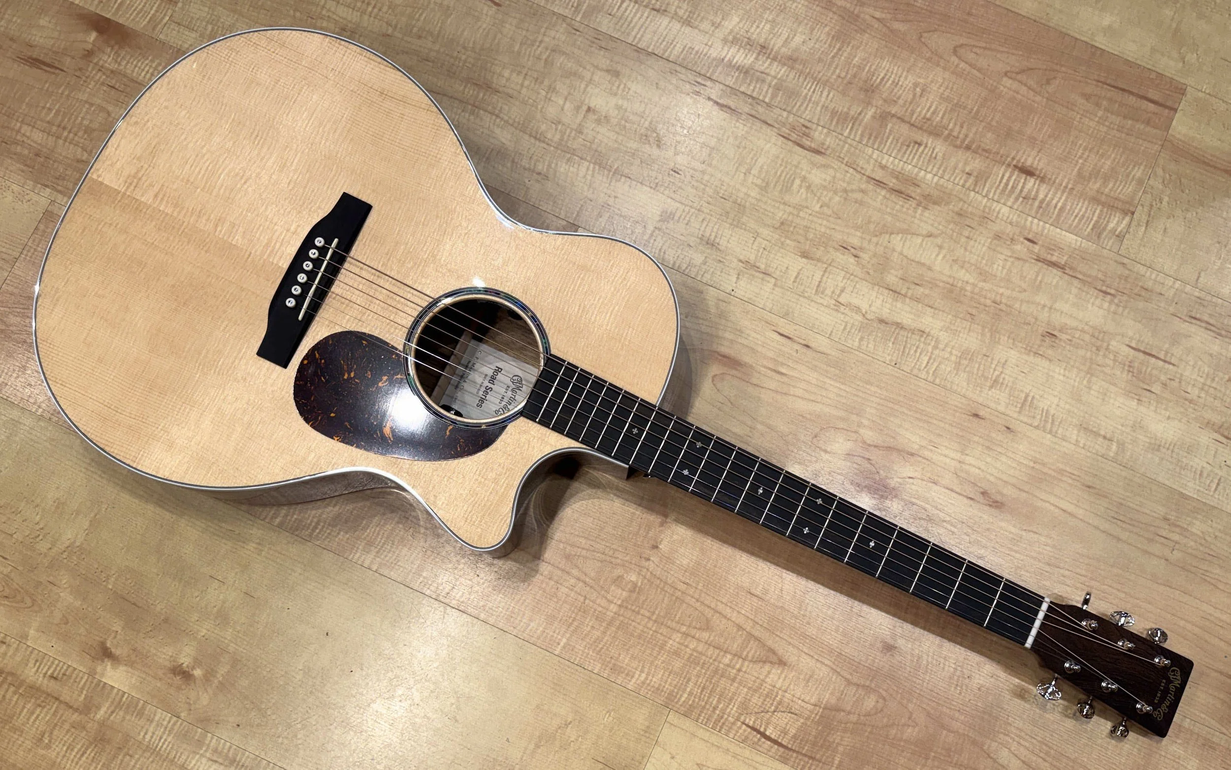 Neck of the Martin Road Series GPC-13E Modern Acoustic Electric Guitar