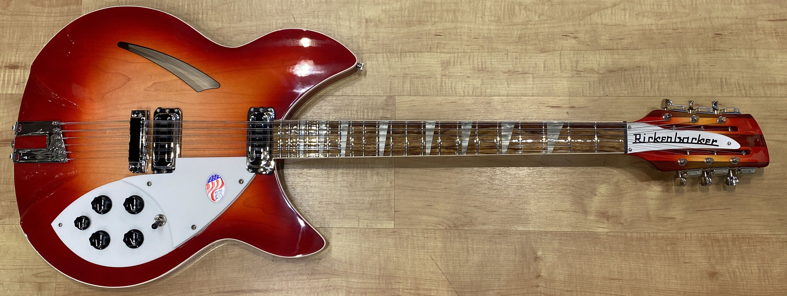 Front of the Rickenbacker 360/12C63 12-String Electric Guitar In FireGlo