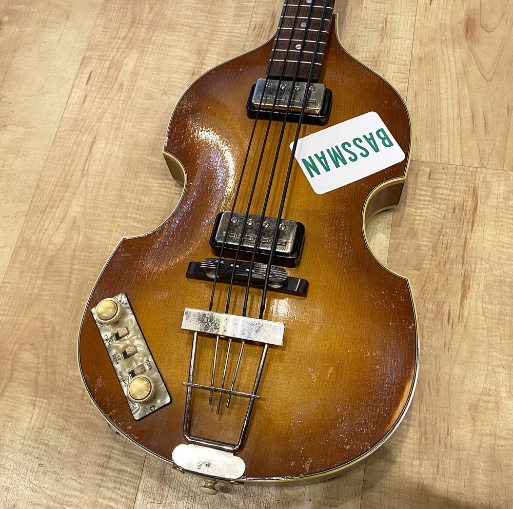 Hofner 500/1 ’63-RLC Violin Bass with Fab Gear Rooftop Mod Lefty Vintage  Finish — Andy Babiuk's Fab Gear