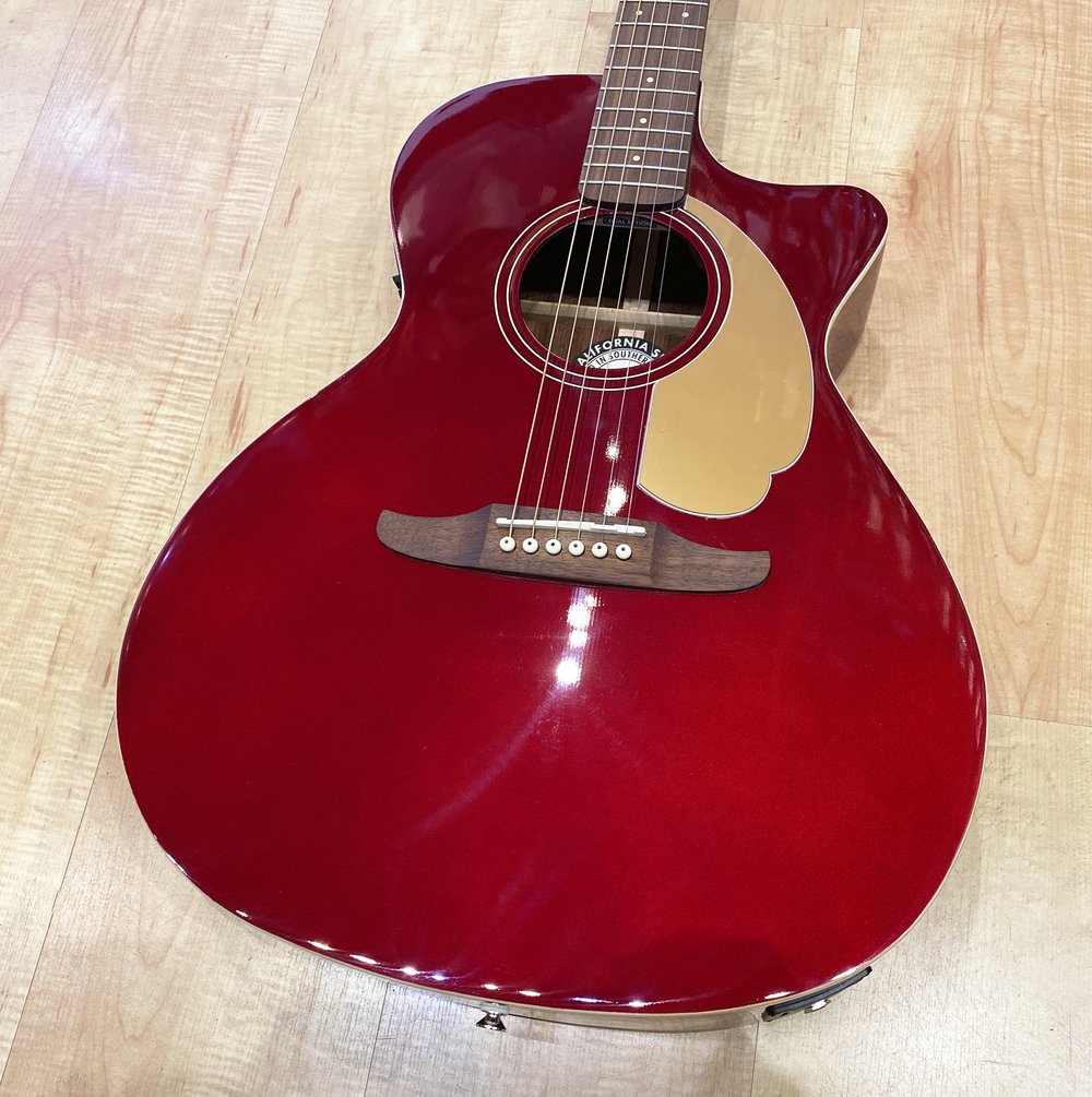 Fender Series Newporter Player Acoustic Electric Candy Apple Red — Andy Babiuk's Fab Gear