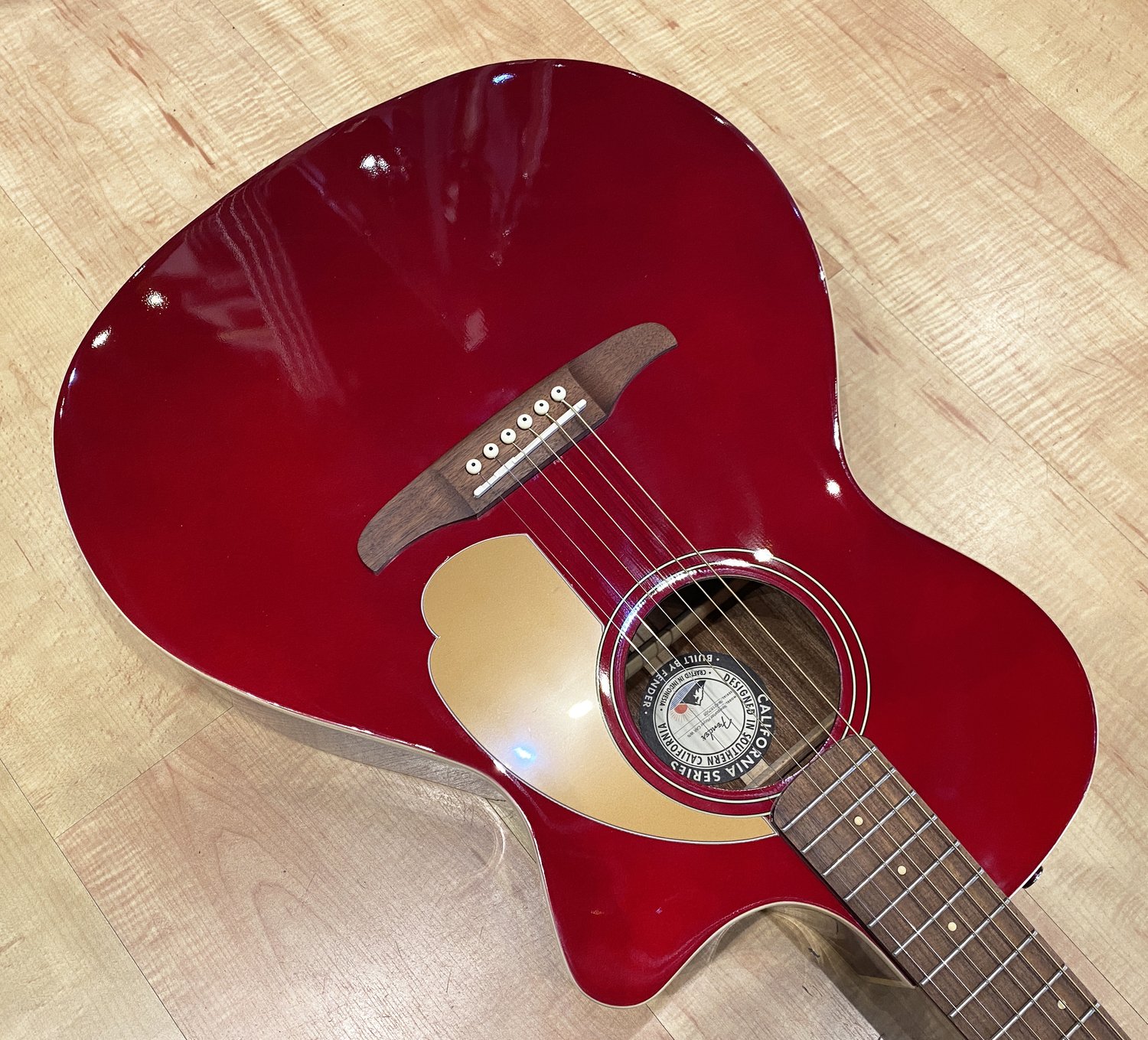 Fender Series Newporter Player Acoustic Electric Candy Apple Red — Andy Babiuk's Fab Gear