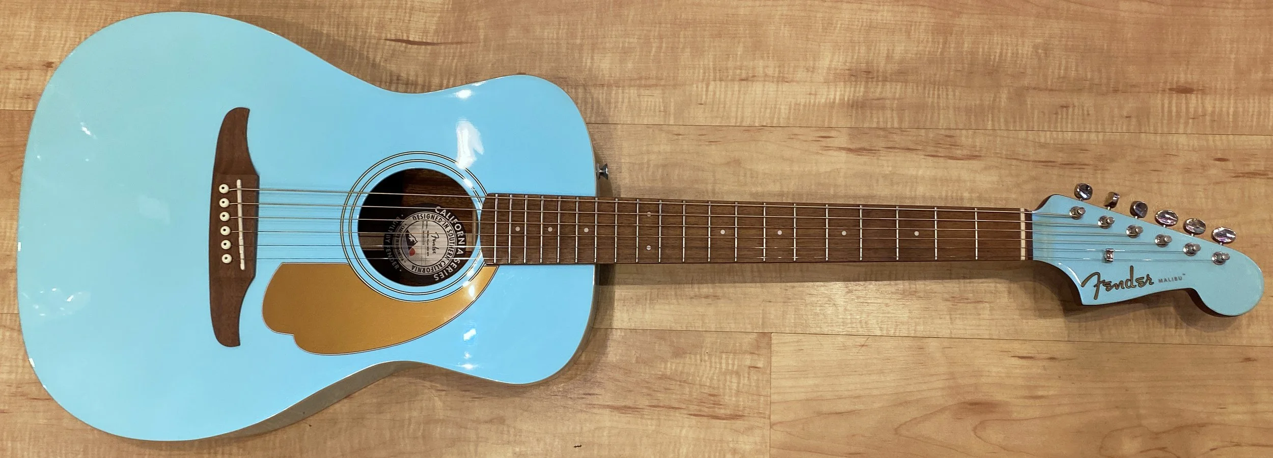 Fender Malibu Player Acoustic Electric Guitar Aqua Splash — Andy 
