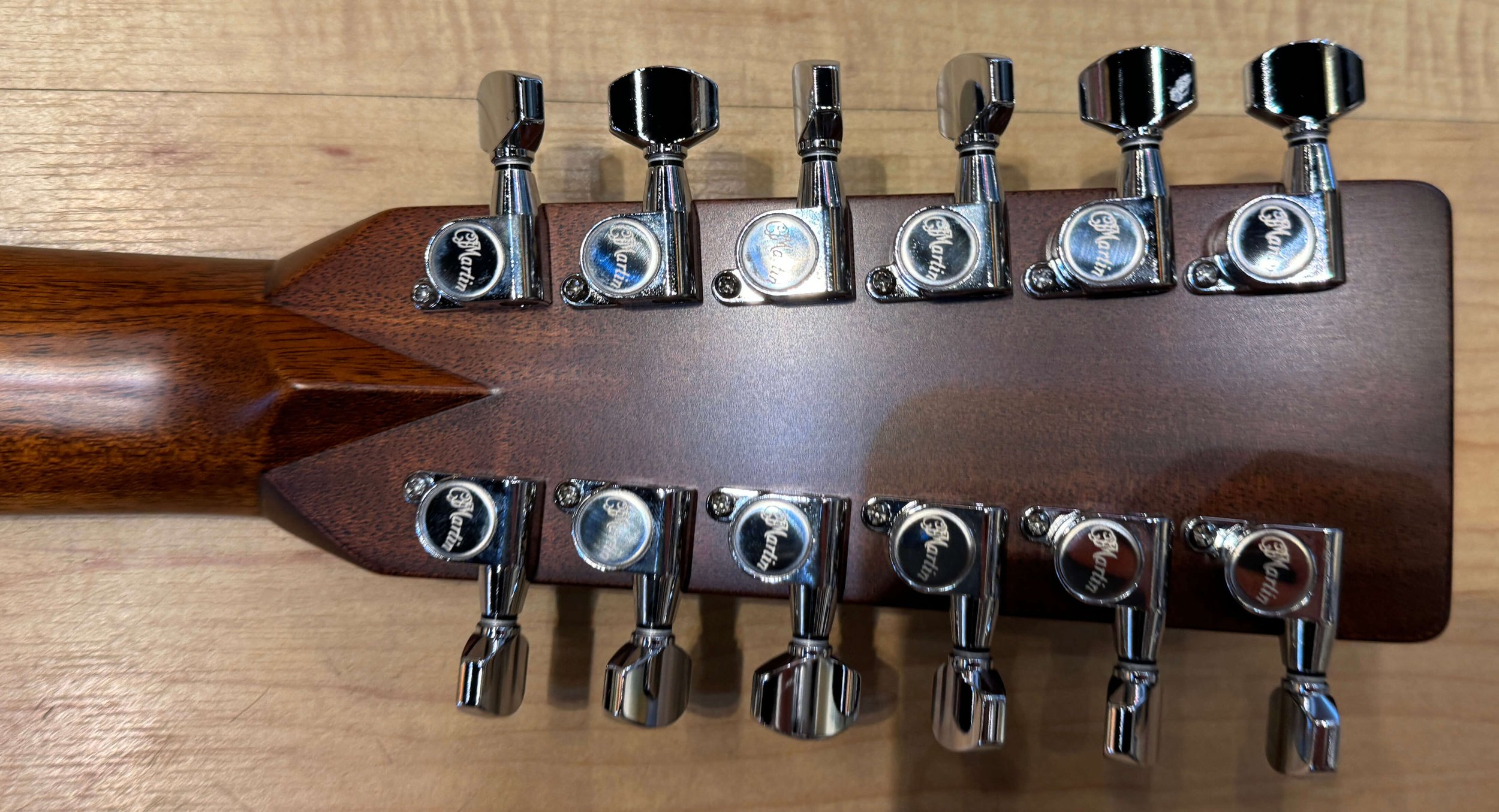 Tuners of the Martin Standard Series HD12-28 12-String Acoustic Guitar