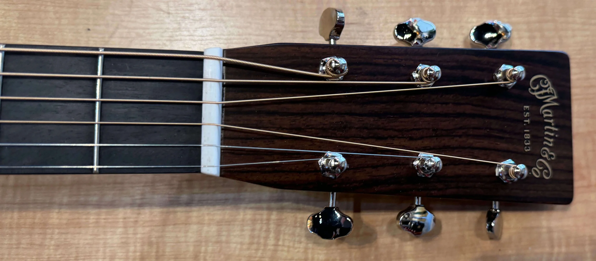 headstock of the Martin Standard Series HD-28 Acoustic Guitar SN# 2829449
