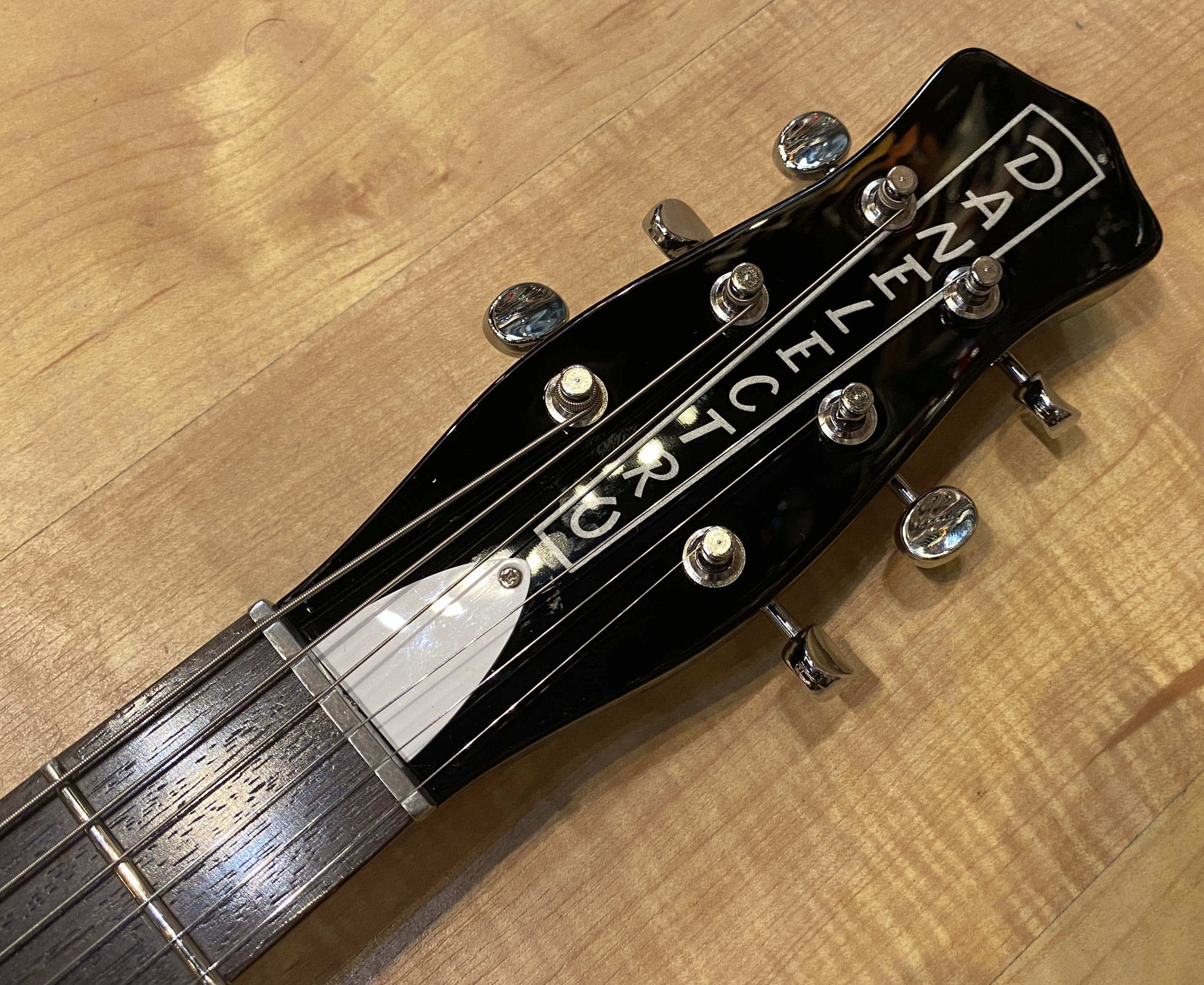 Headstock of the Danelectro '59 NOS+ Semi-Hollow Electric Guitar In Black